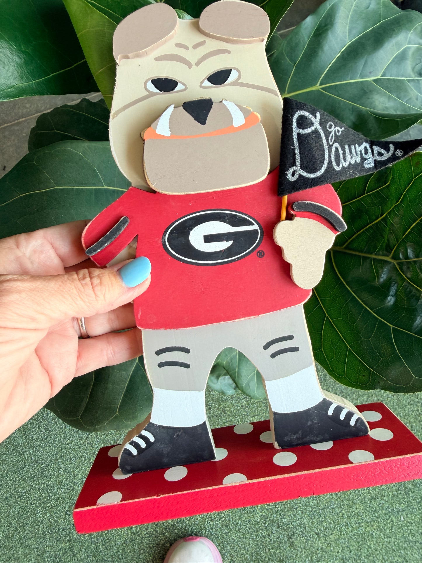 Hairy dawg mascot wood licensed tabletop