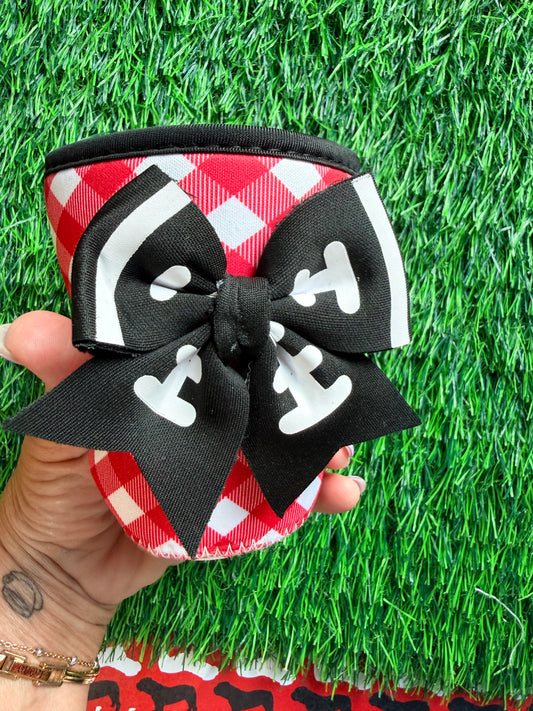 Small iced coffee coolie gingham with bow