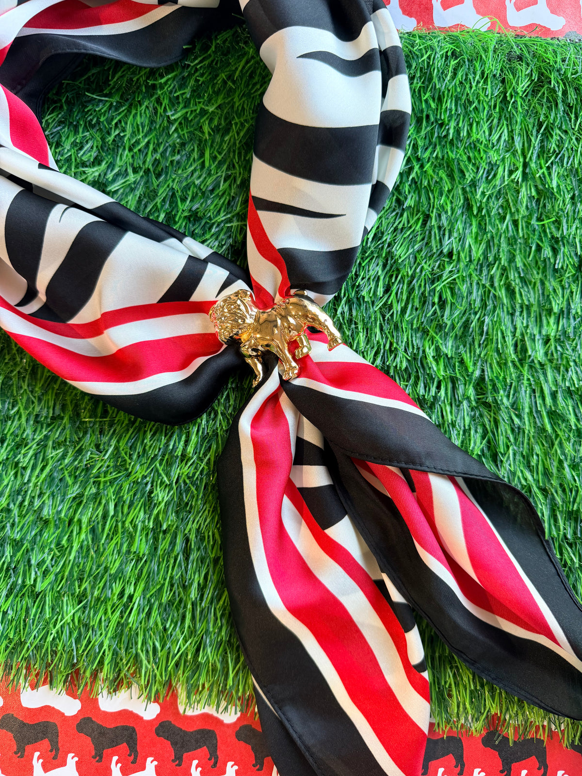 Zebra red and black scarf