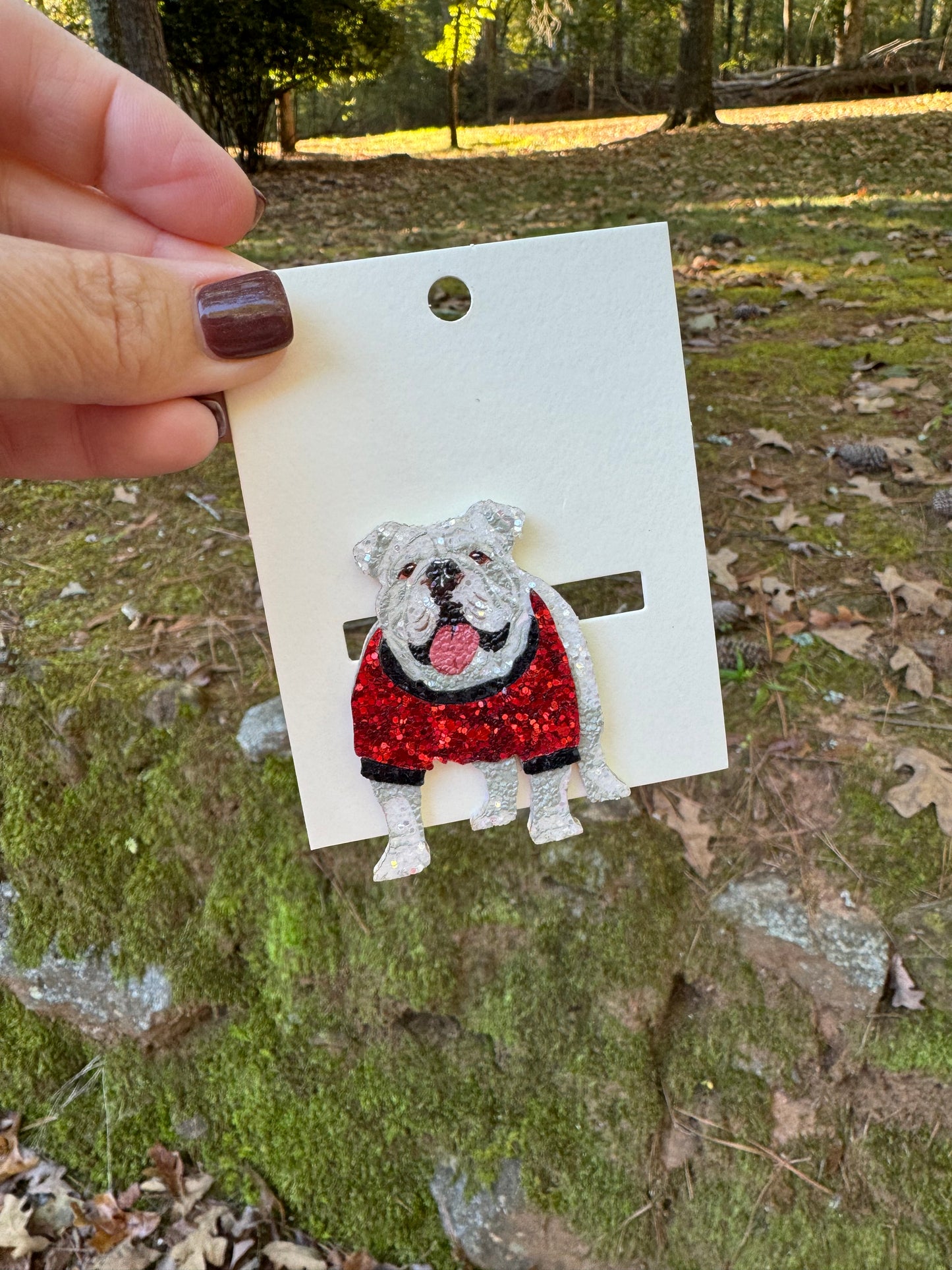 Sparkly lightweight dog pin standing dog