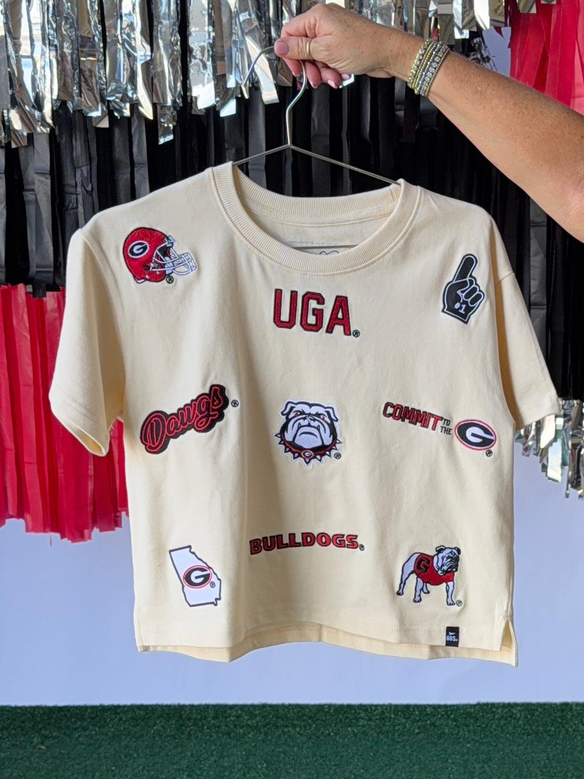 All over bulldog tee oatmeal
