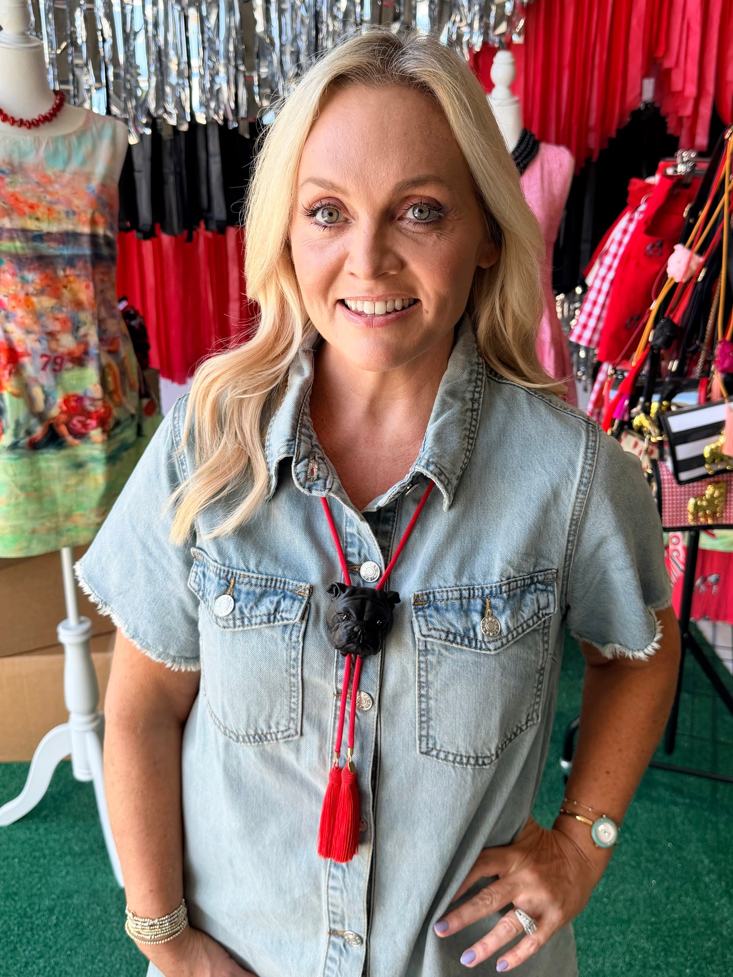 Denim game day dress
