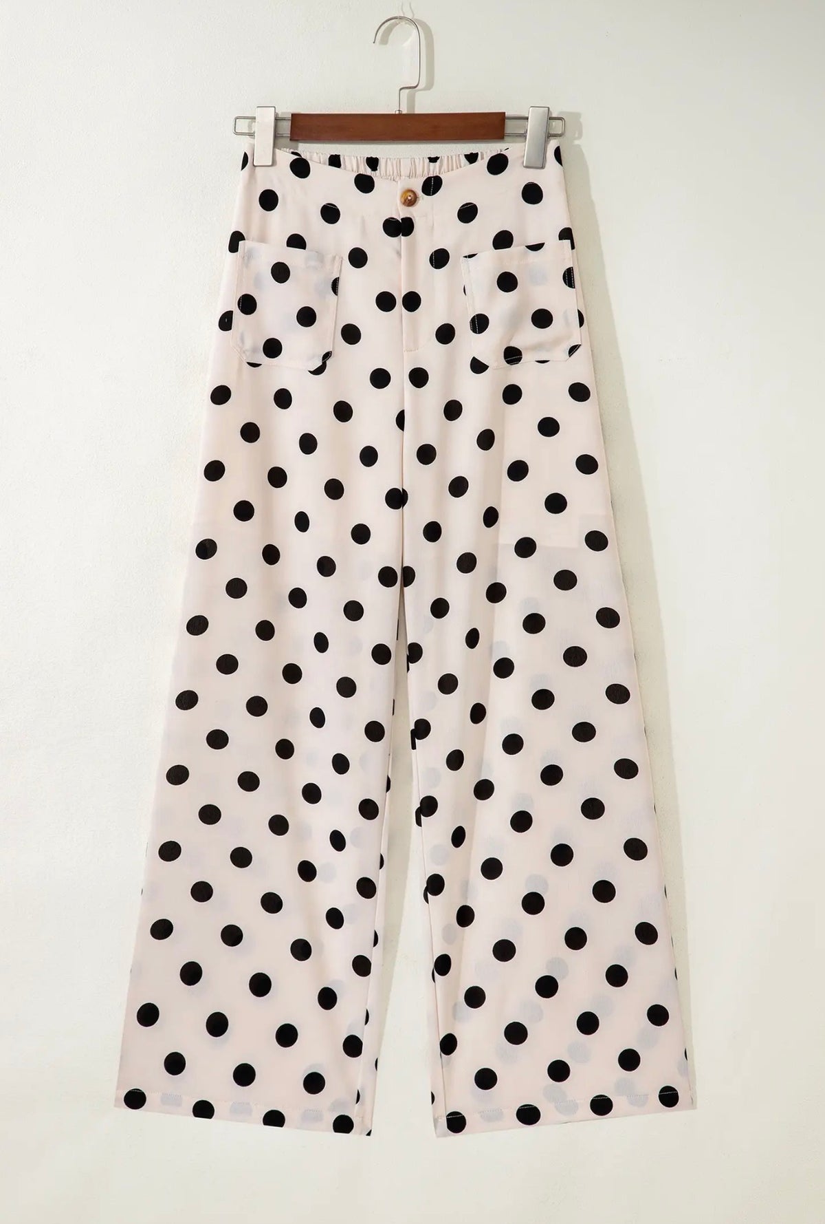 Polka dot White with black polka dot pants loose  fit light weight