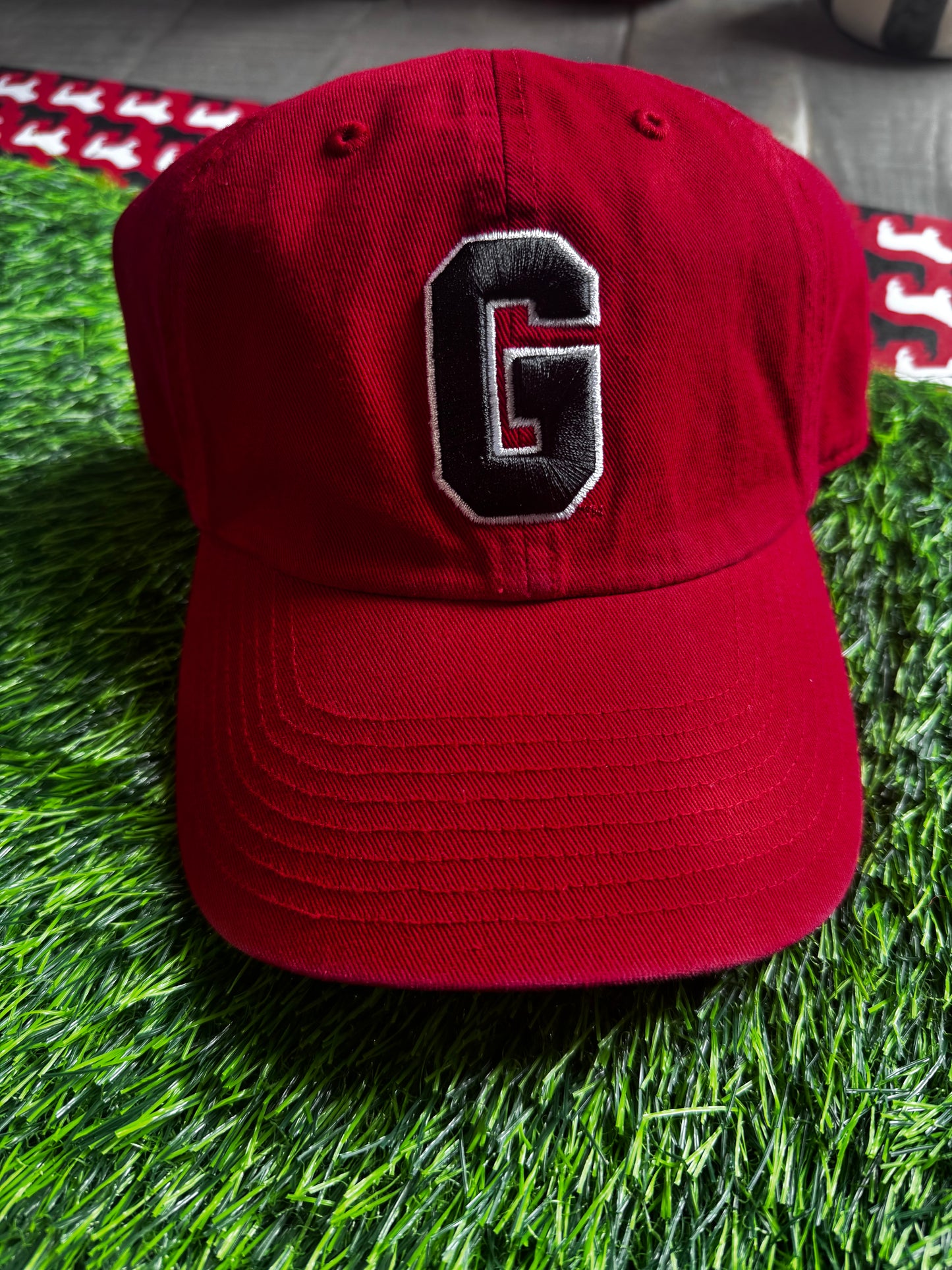 G hat red with black g patch