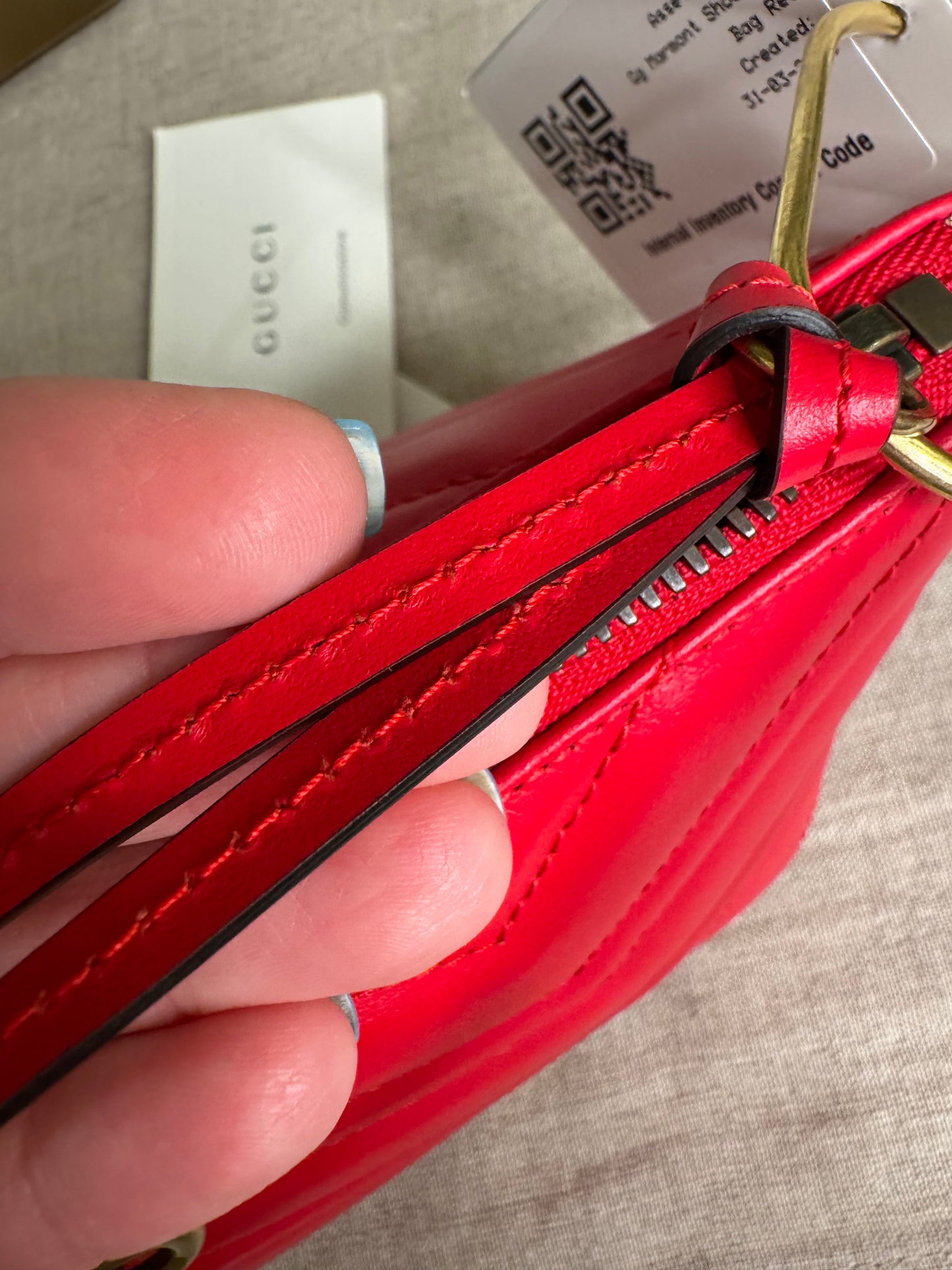 Gucci GG marmot shoulder bag red pre loved