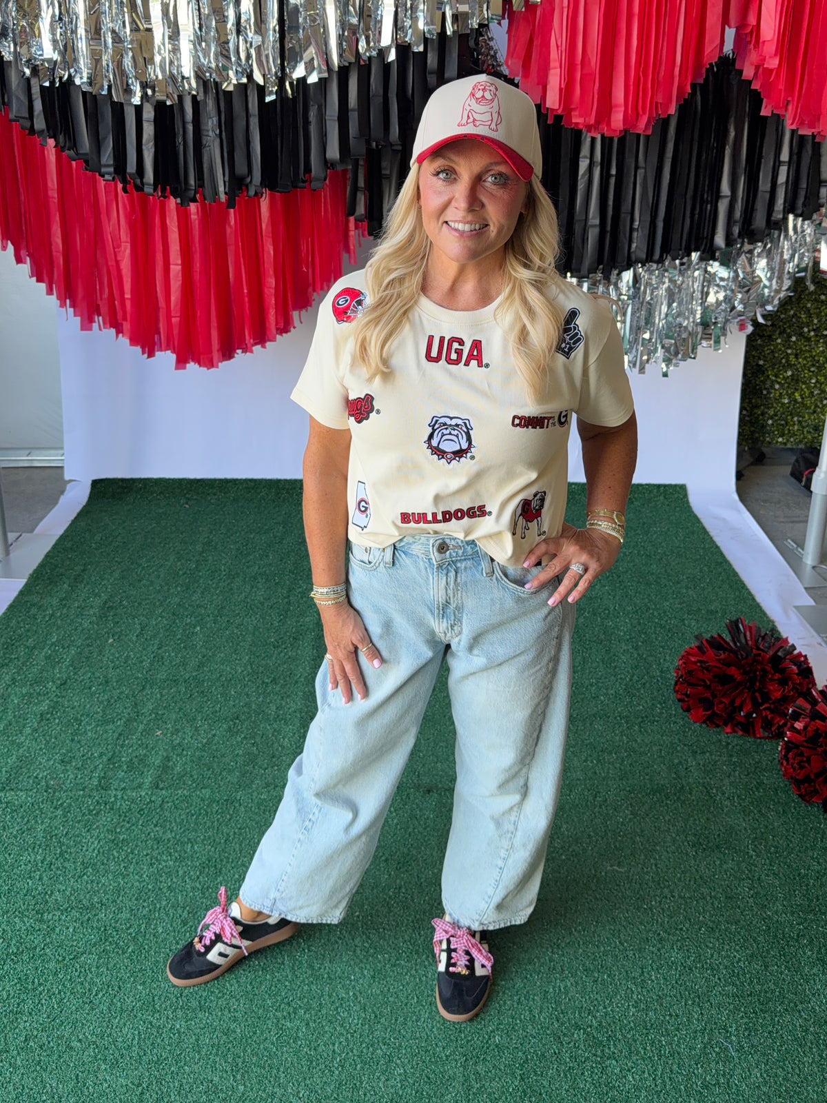 All over bulldog tee oatmeal