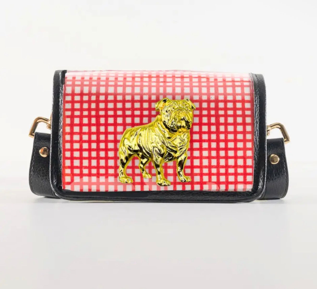 Red checked petite stadium clear purse