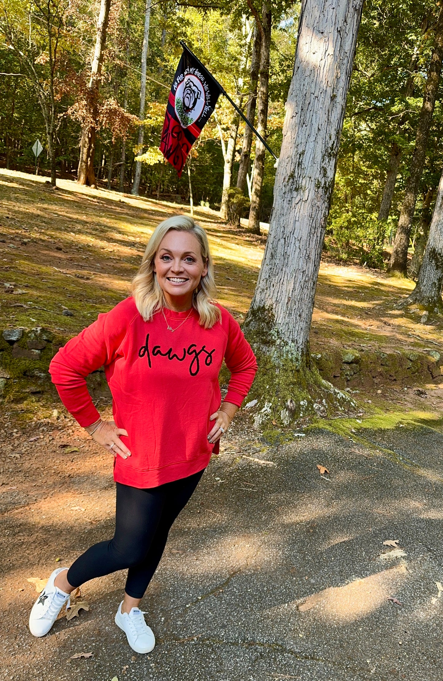 Boutique longer sweatshirt red dawgs UGA fall collection