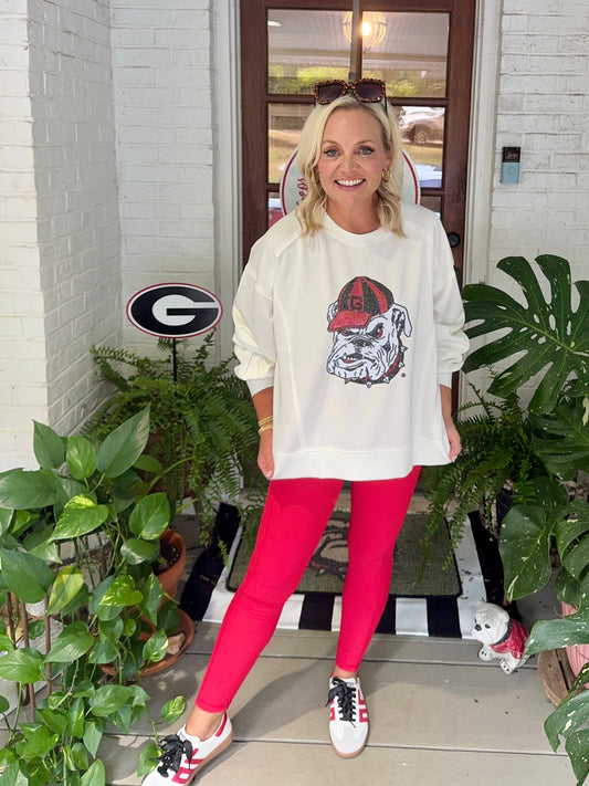 Red leggings up to plus size!