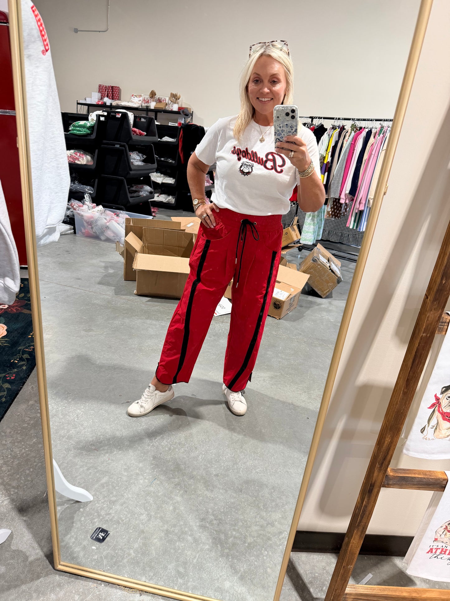 Sporty running  pant style black and red