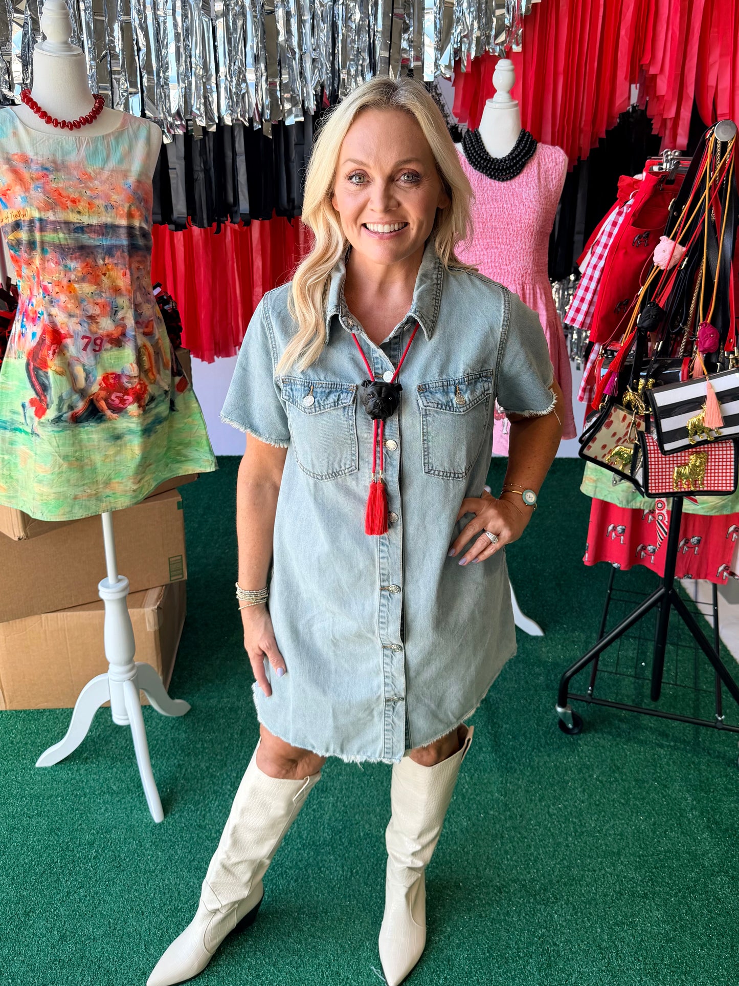 Denim game day dress