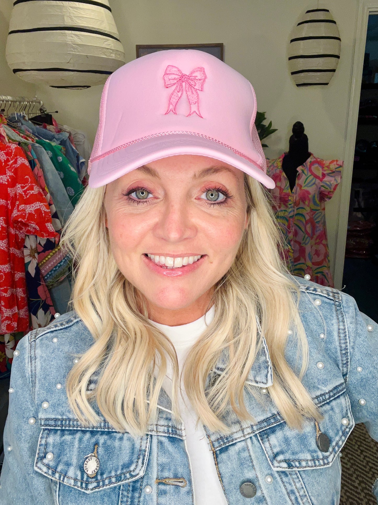 Bow hat pink warehouse sale