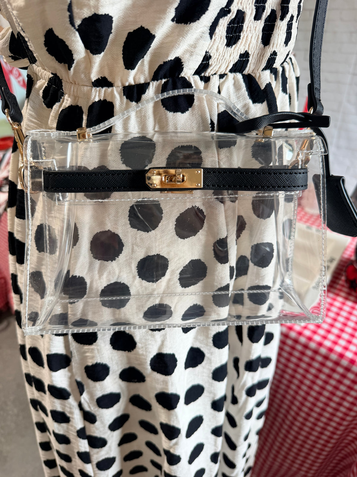 Clear purse black