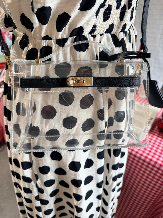 Clear purse black