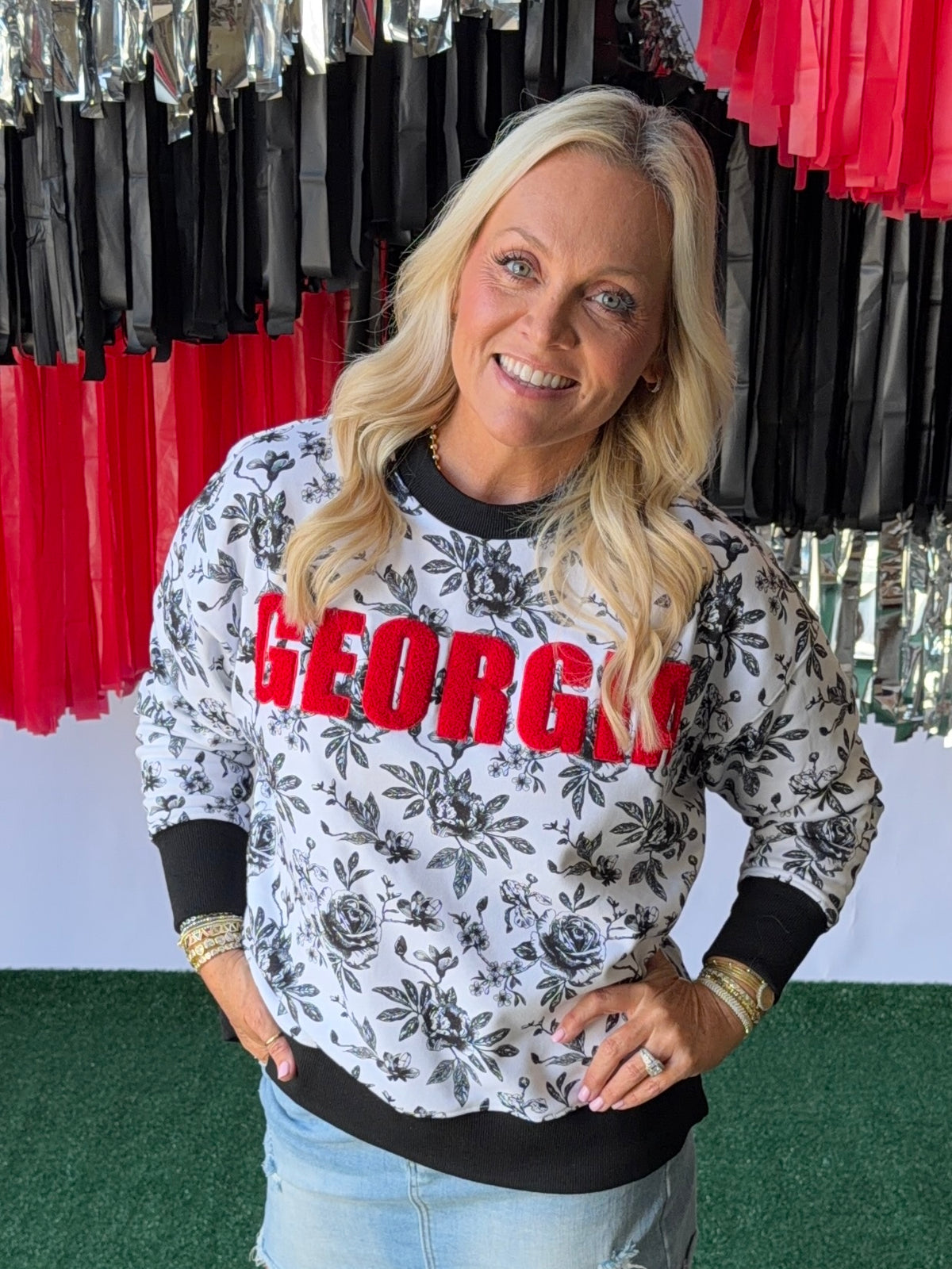 Georgia floral toile sweatshirt licensed
