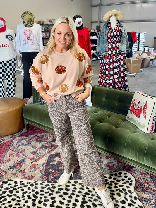 Sequin Pumpkin boutique sweatshirt