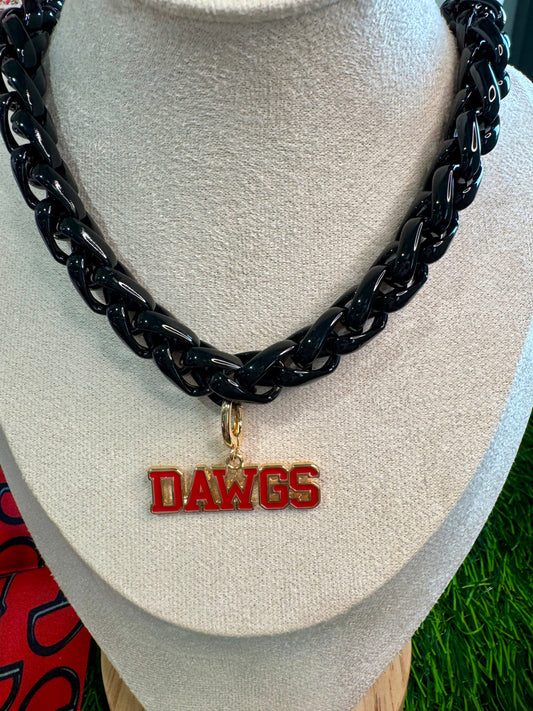 Black multi chain with dawgs charm