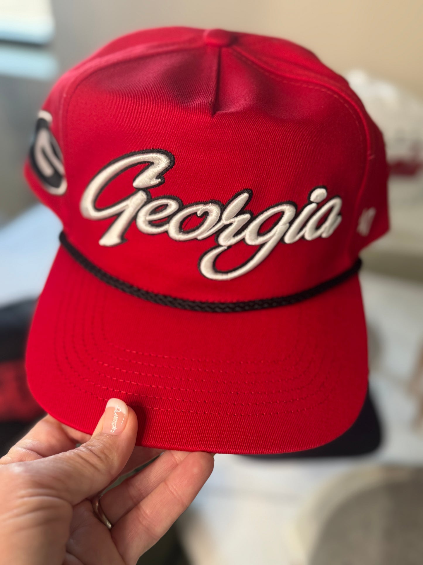 Georgia embroidered licensed hat with rope