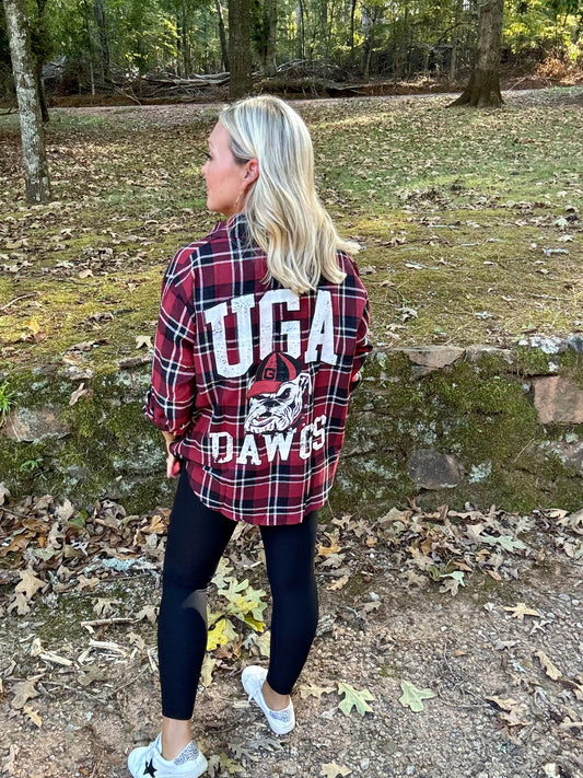 UGA fall collection Georgia oversized flannel