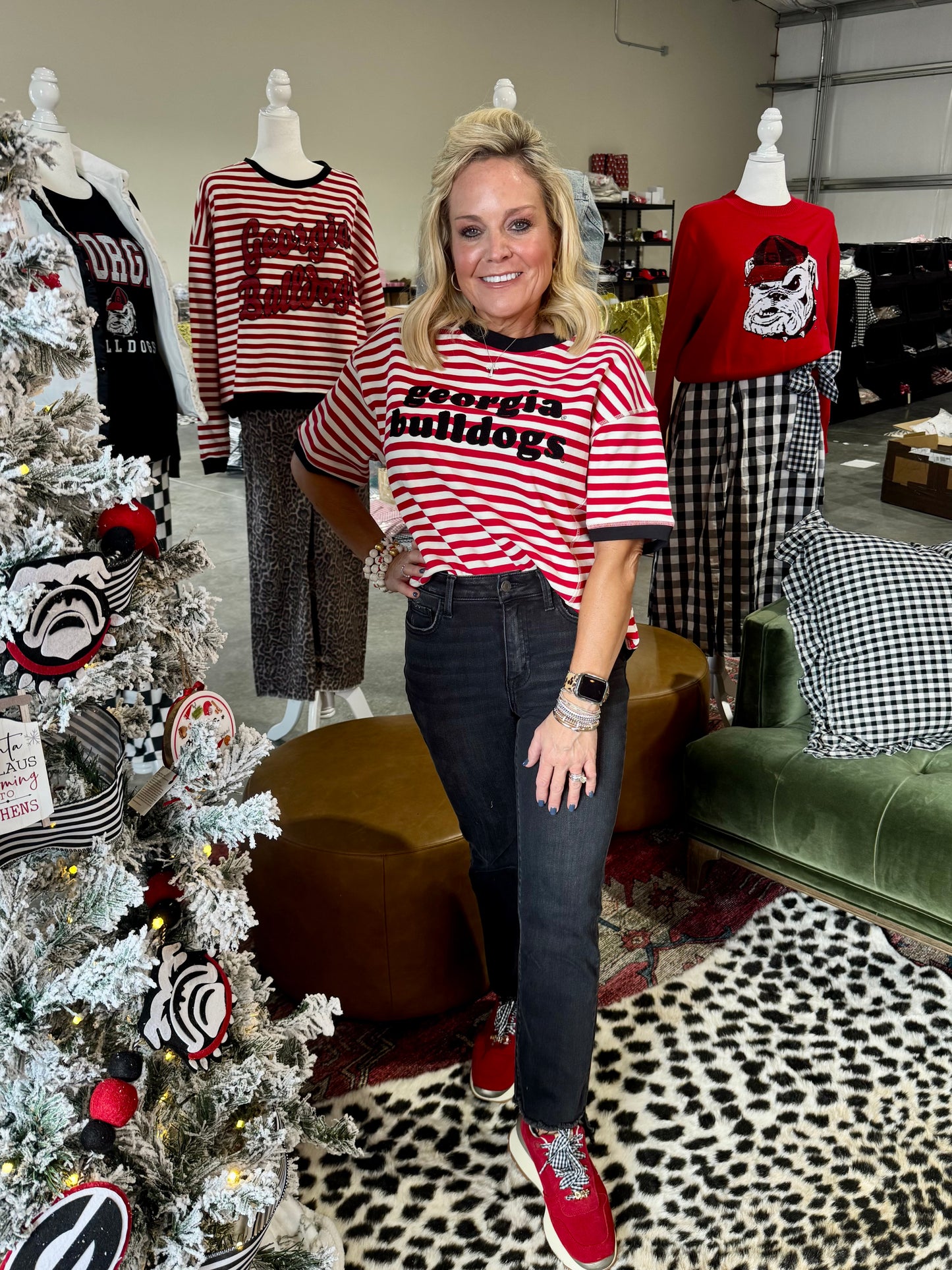 Stripe chenille boxy top licensed