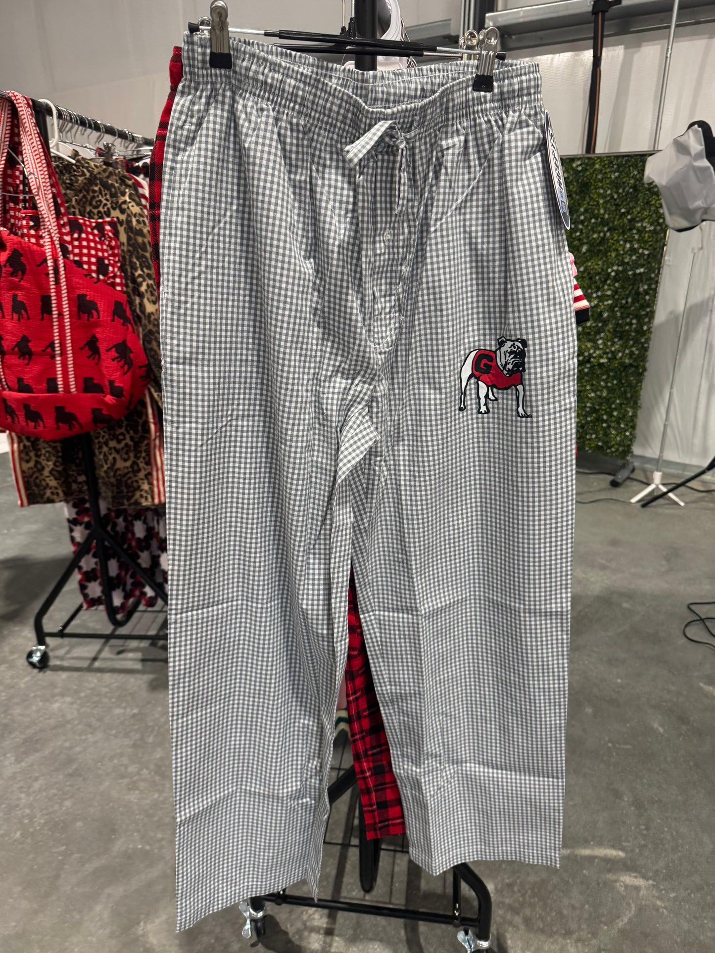 Gray mens checked sleep pants men’s licensed