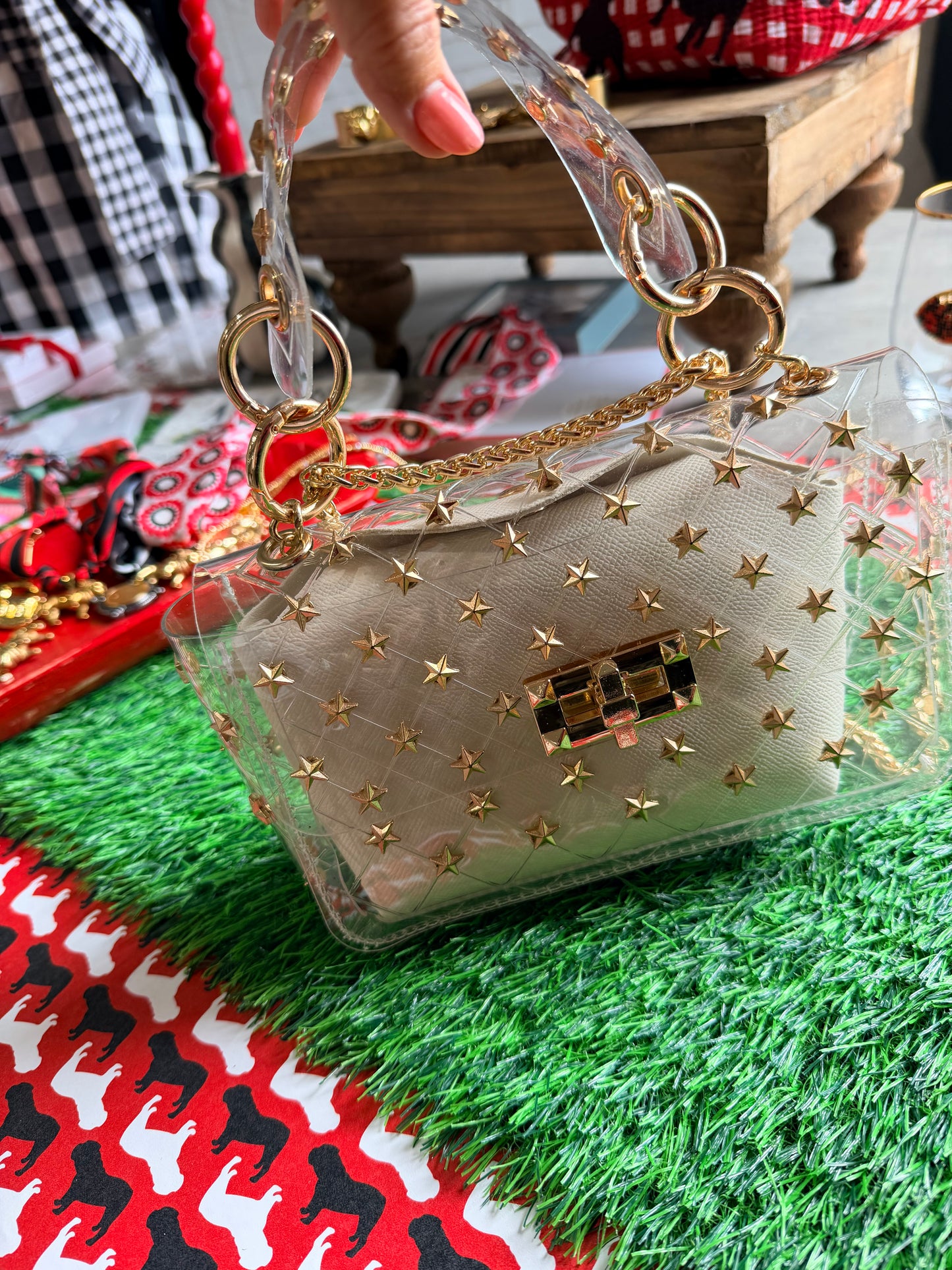 The Ophelia clear bag with gold