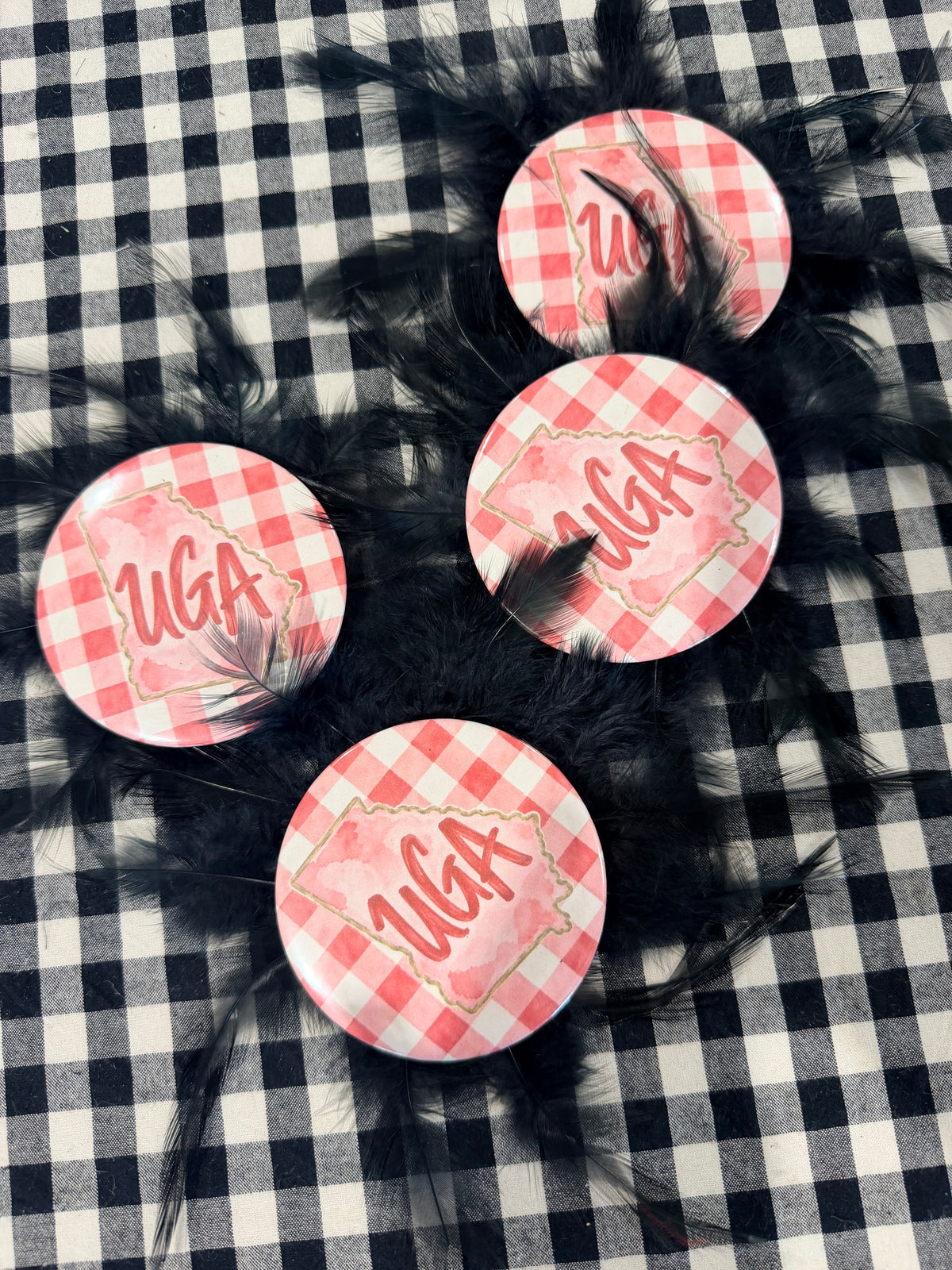 Feather game day buttons
