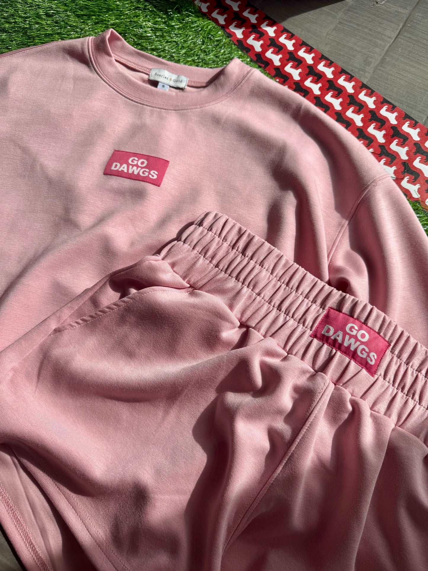 Pink active wear shorts licensed