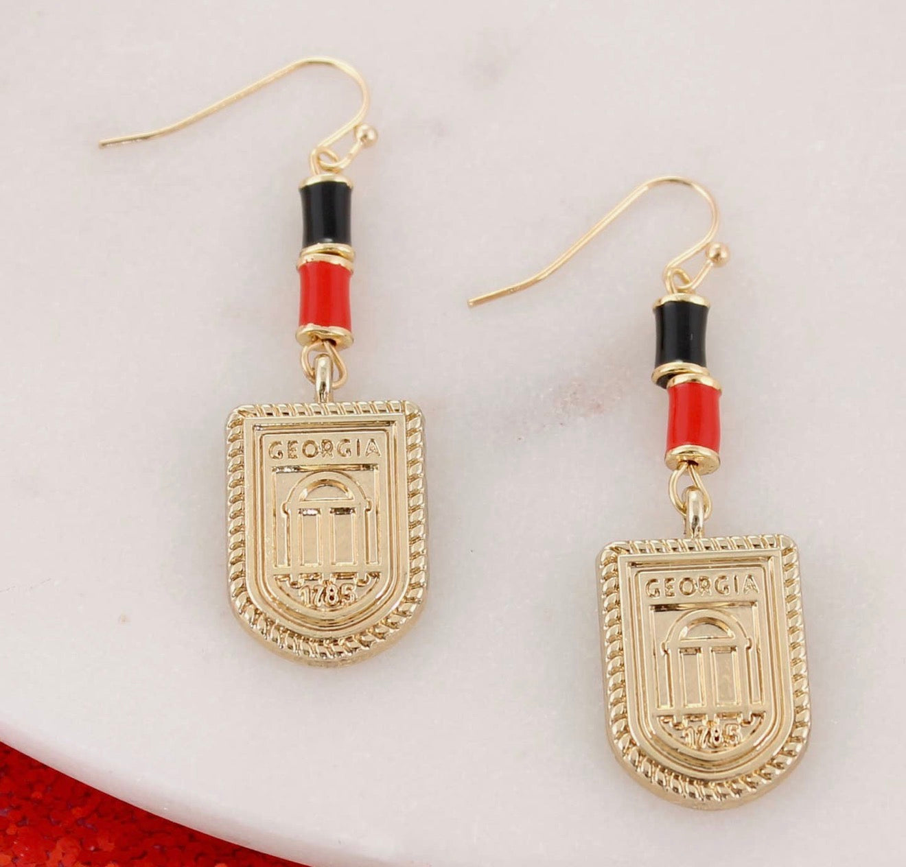 Georgia gold earrings arch alumni UGA licensed