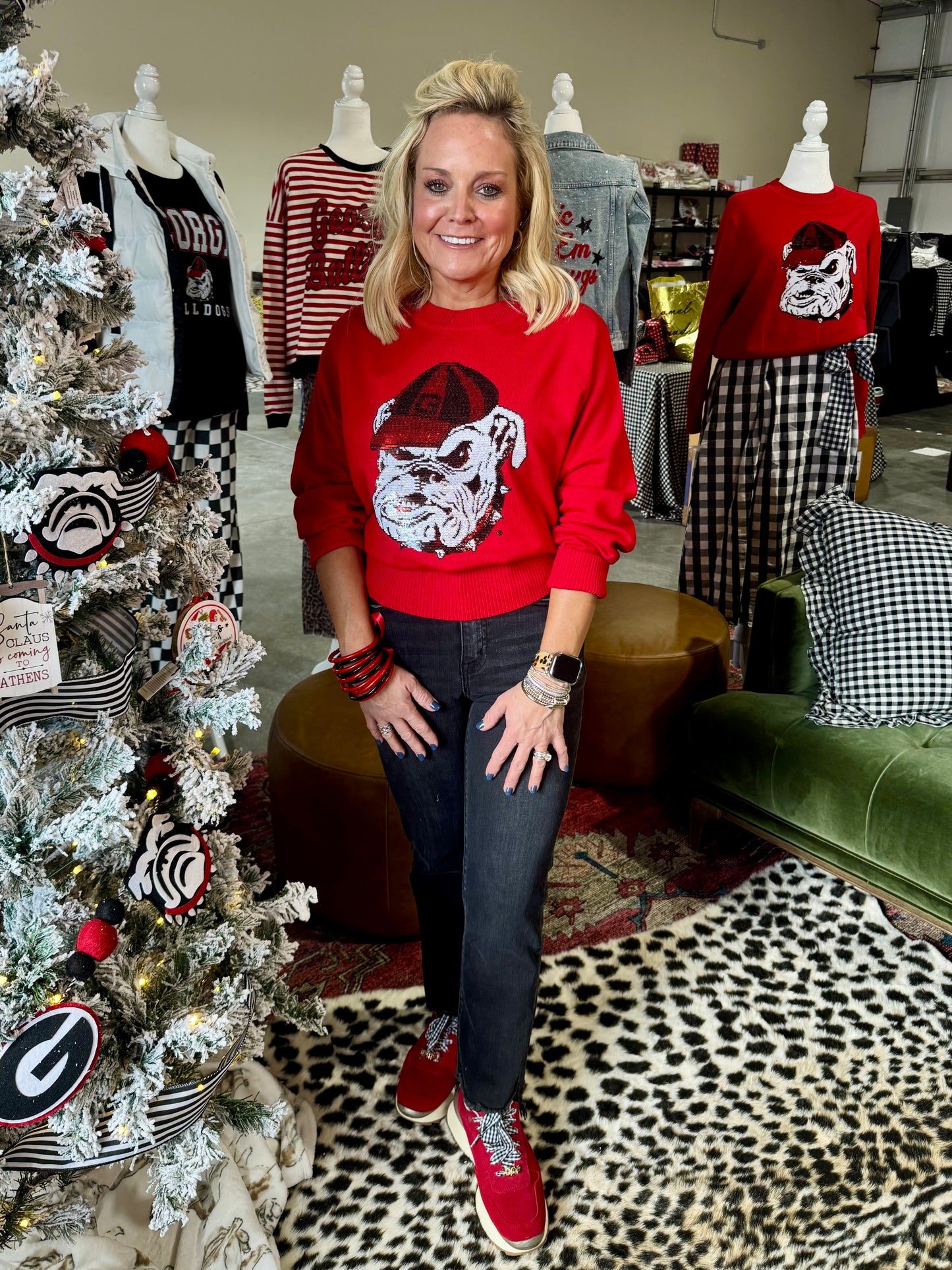 Red bulldog sweater licensed