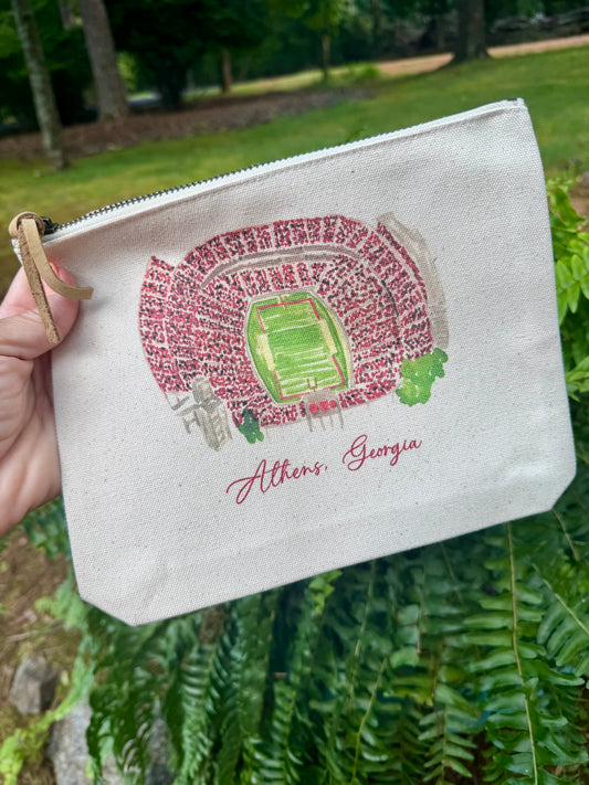 Cosmetic bag zipper pouch Athens Georgia stadium