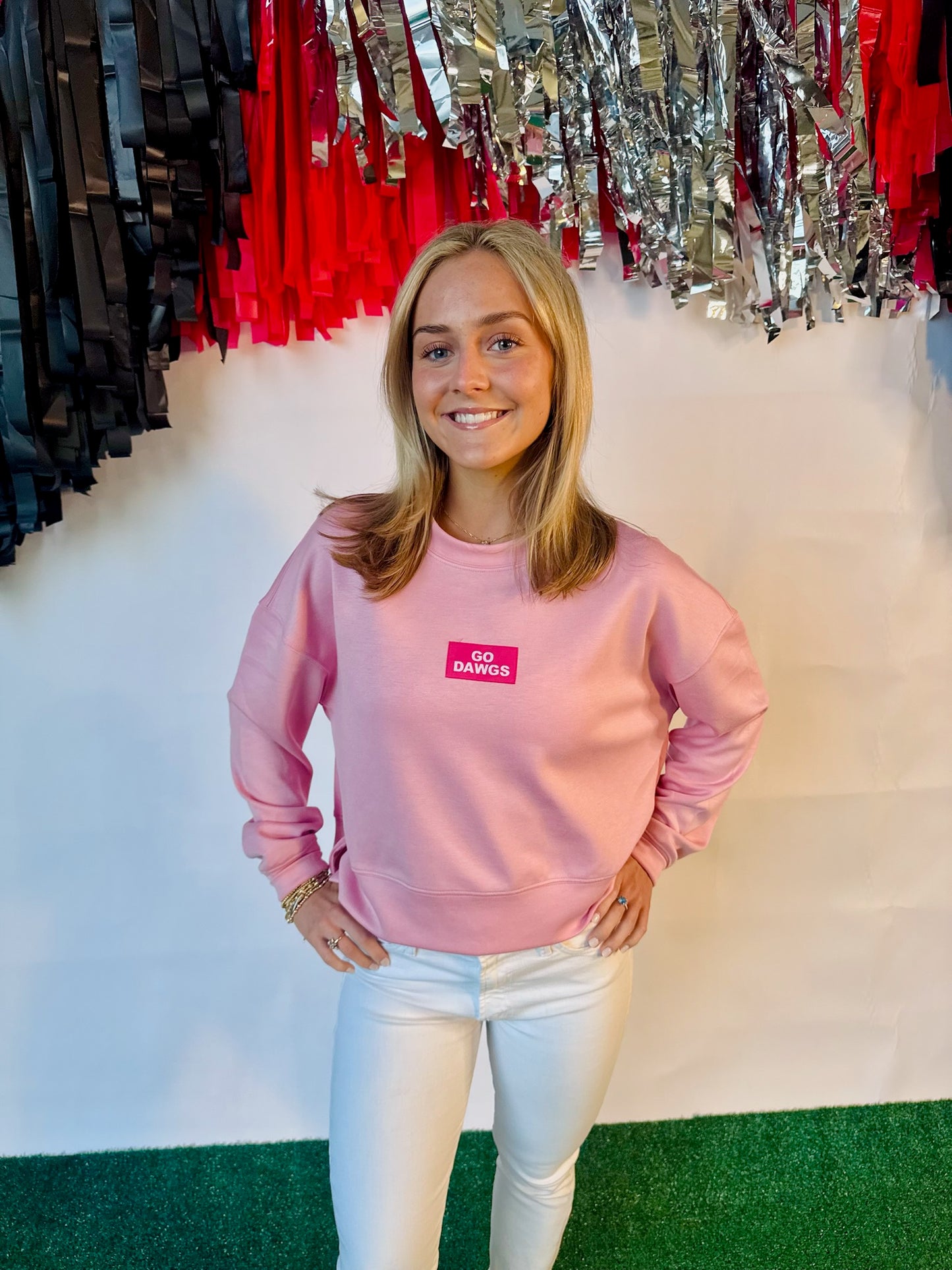 Pink active wear top dawgs patch licensed