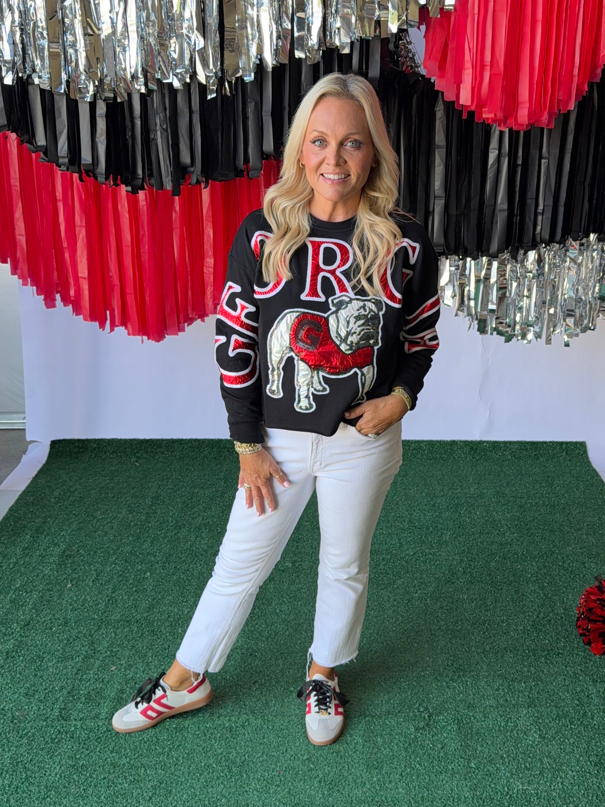 The stadium sequin crewneck licensed