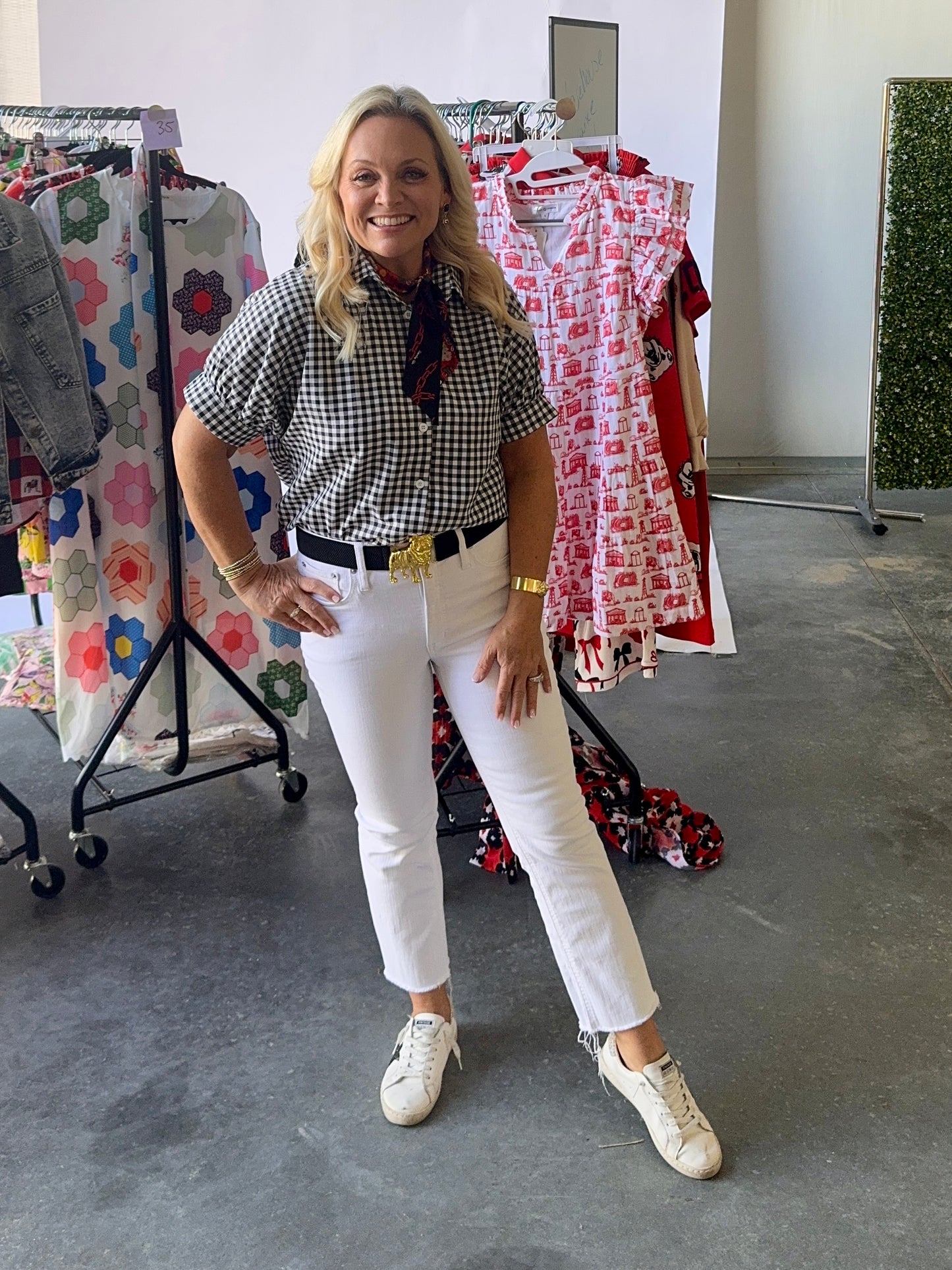 Gingham collection black and white up to 2XL!