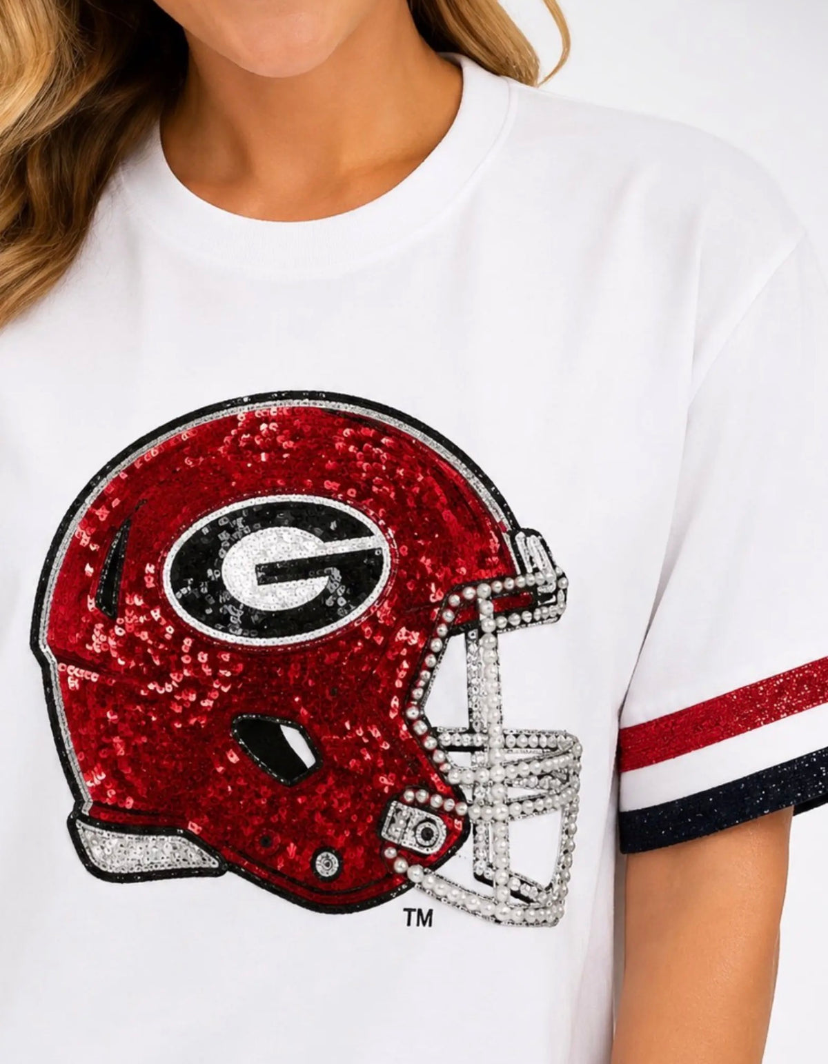 Georgia sparkle and pearl helmet tee