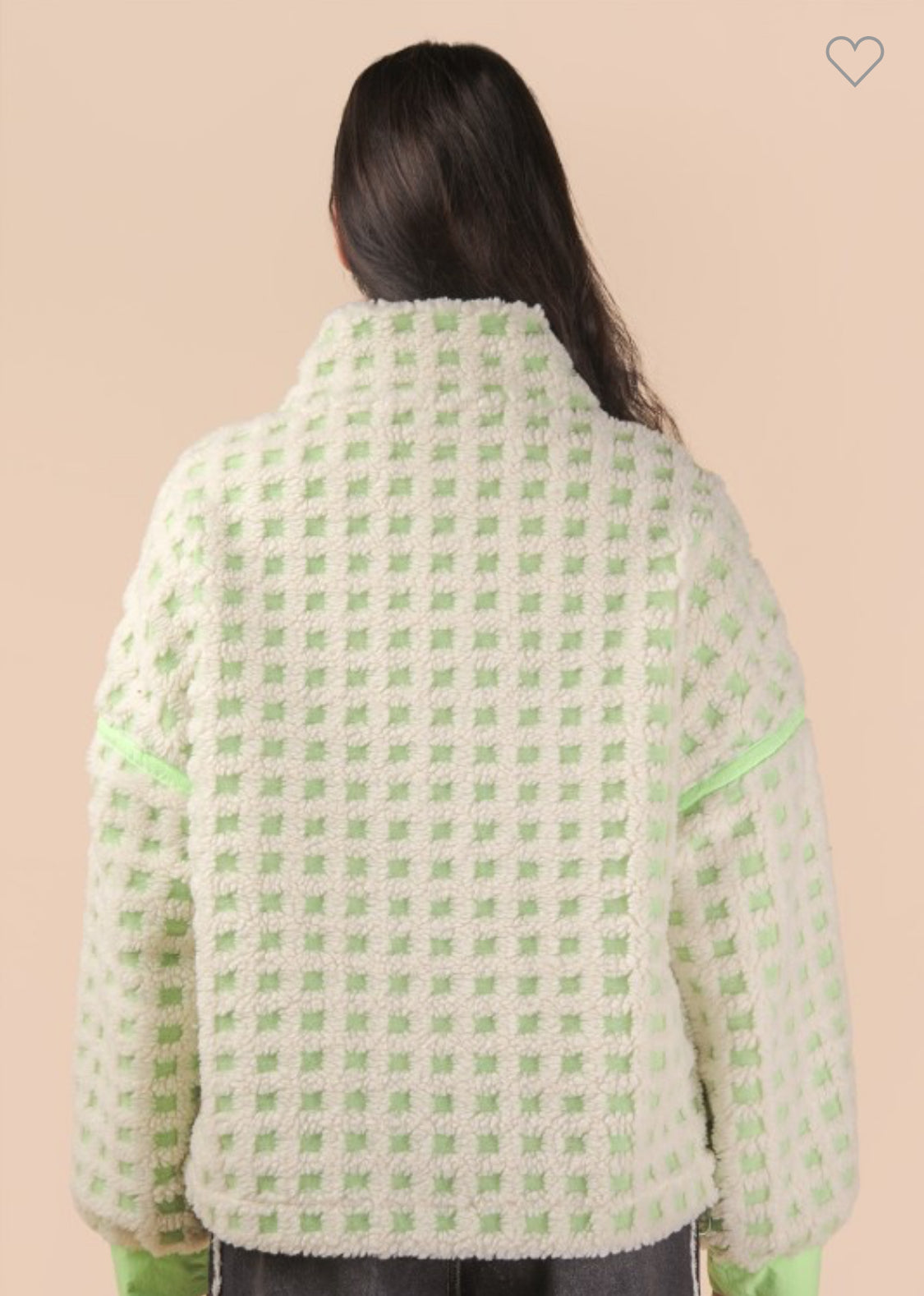 Green checkered Sherpa jacket