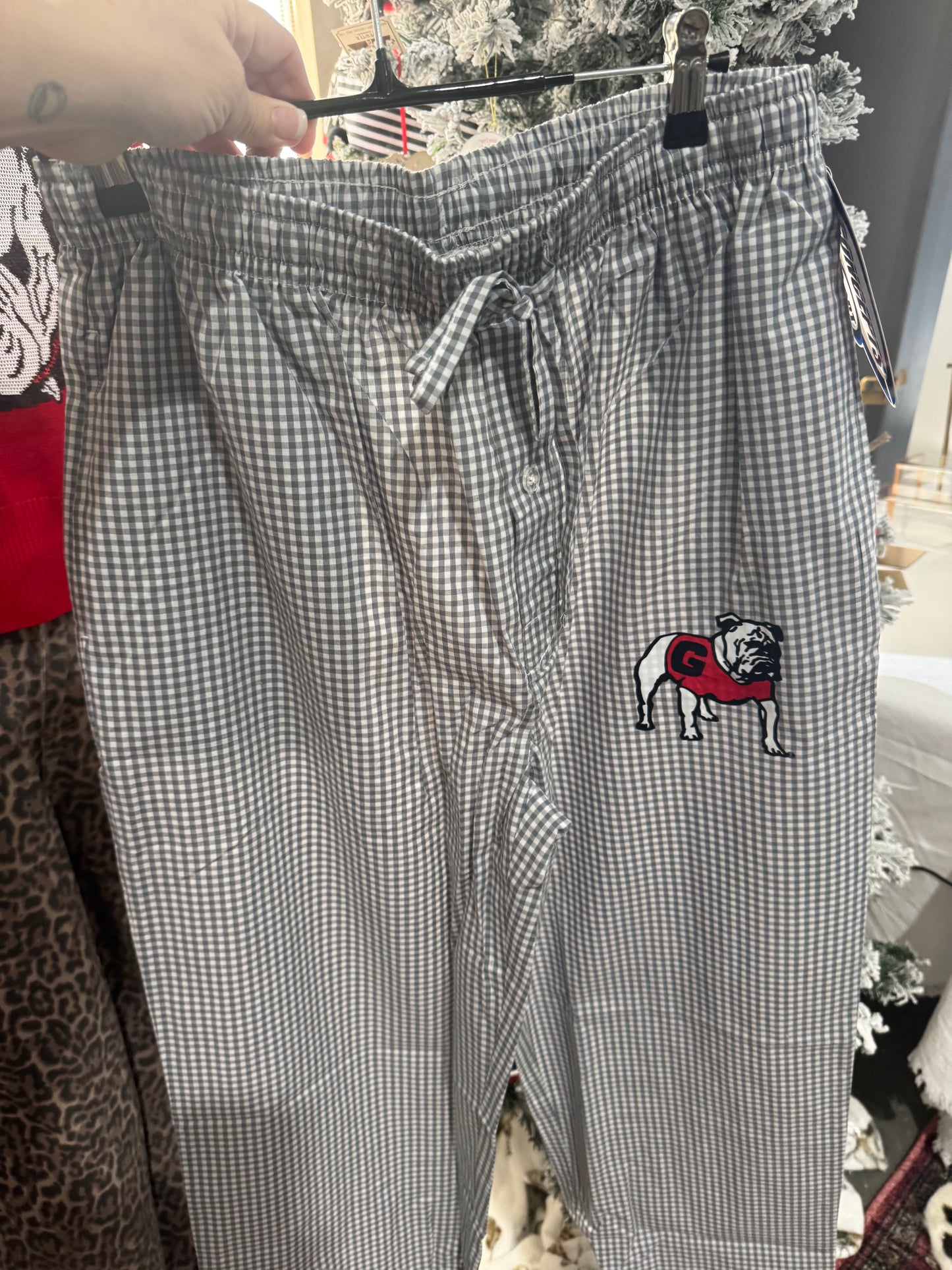 Gray mens checked sleep pants men’s licensed