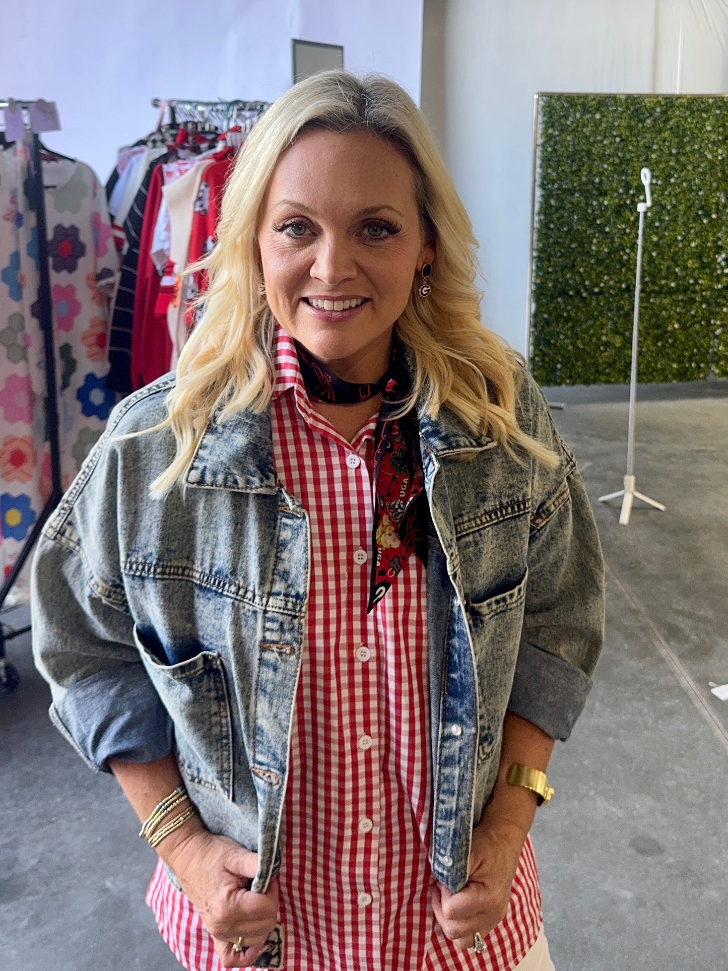 Gingham collection red and white checked shirt up to size 2XL!