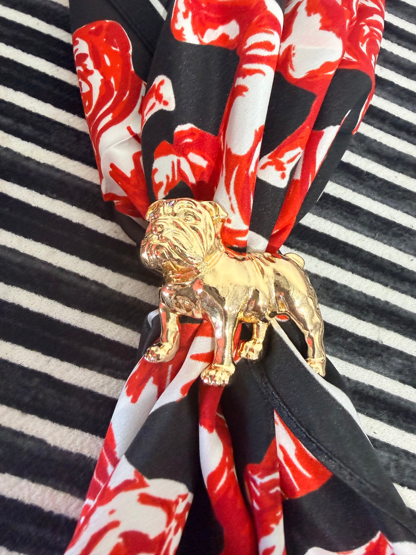 Bulldog gold scarf slide