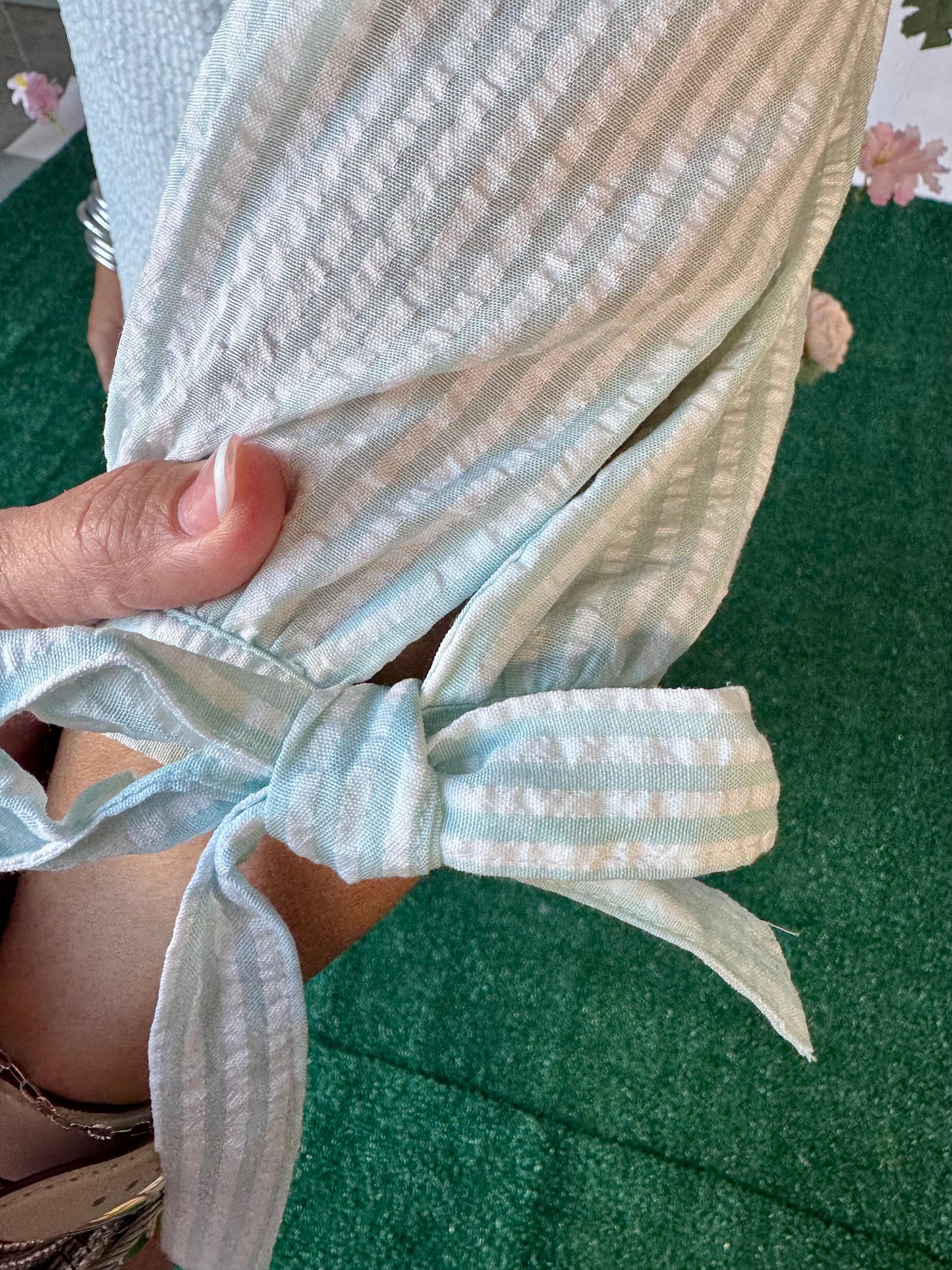 Sea foam  searsucker dress