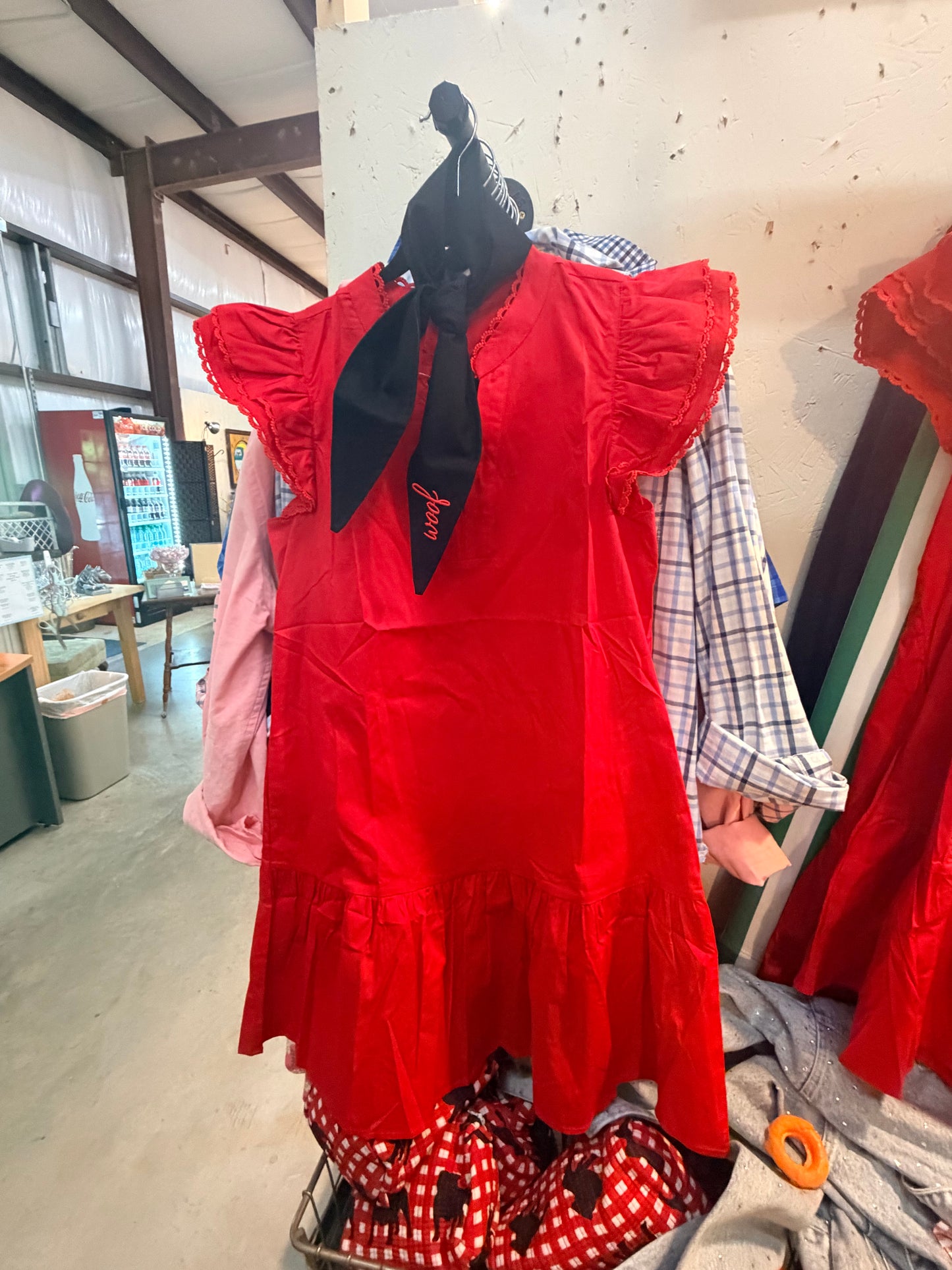 Red Mary square dress
