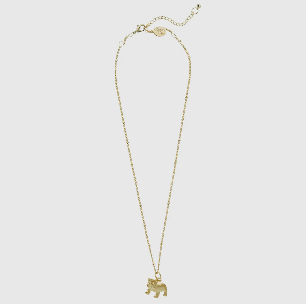 Susan Shaw gold dainty bulldog necklace