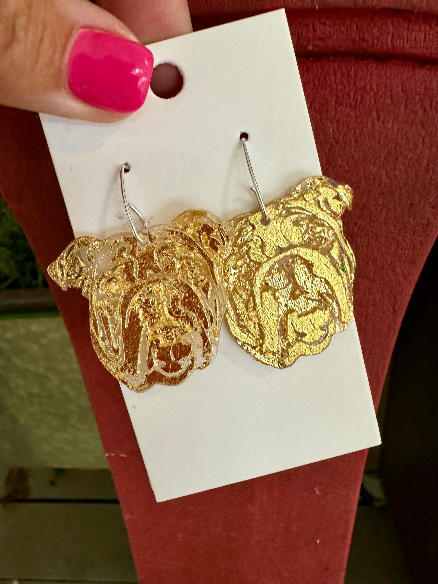 Dangle earrings gold dog