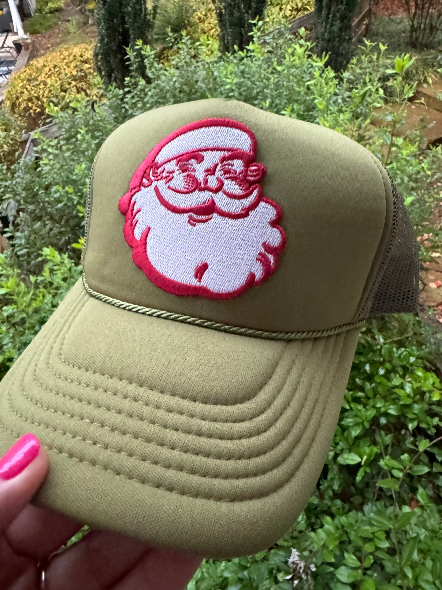 Christmas trucker hat santa patch ( trucker chain sold separately )