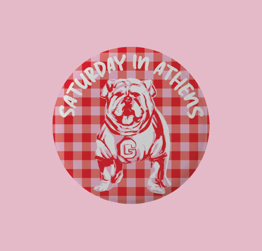 Game day button Saturday in Athens