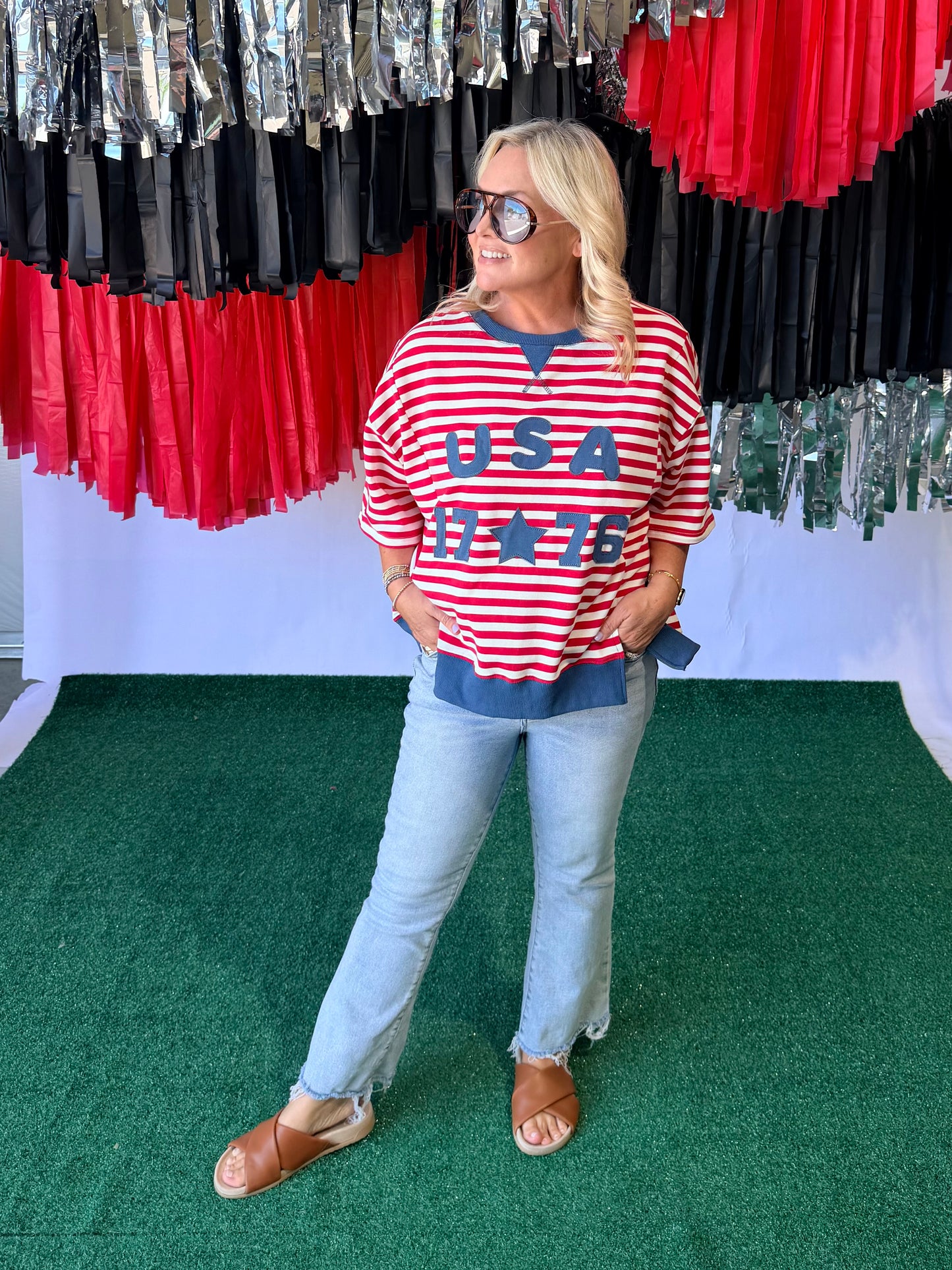 4th of July top oversized