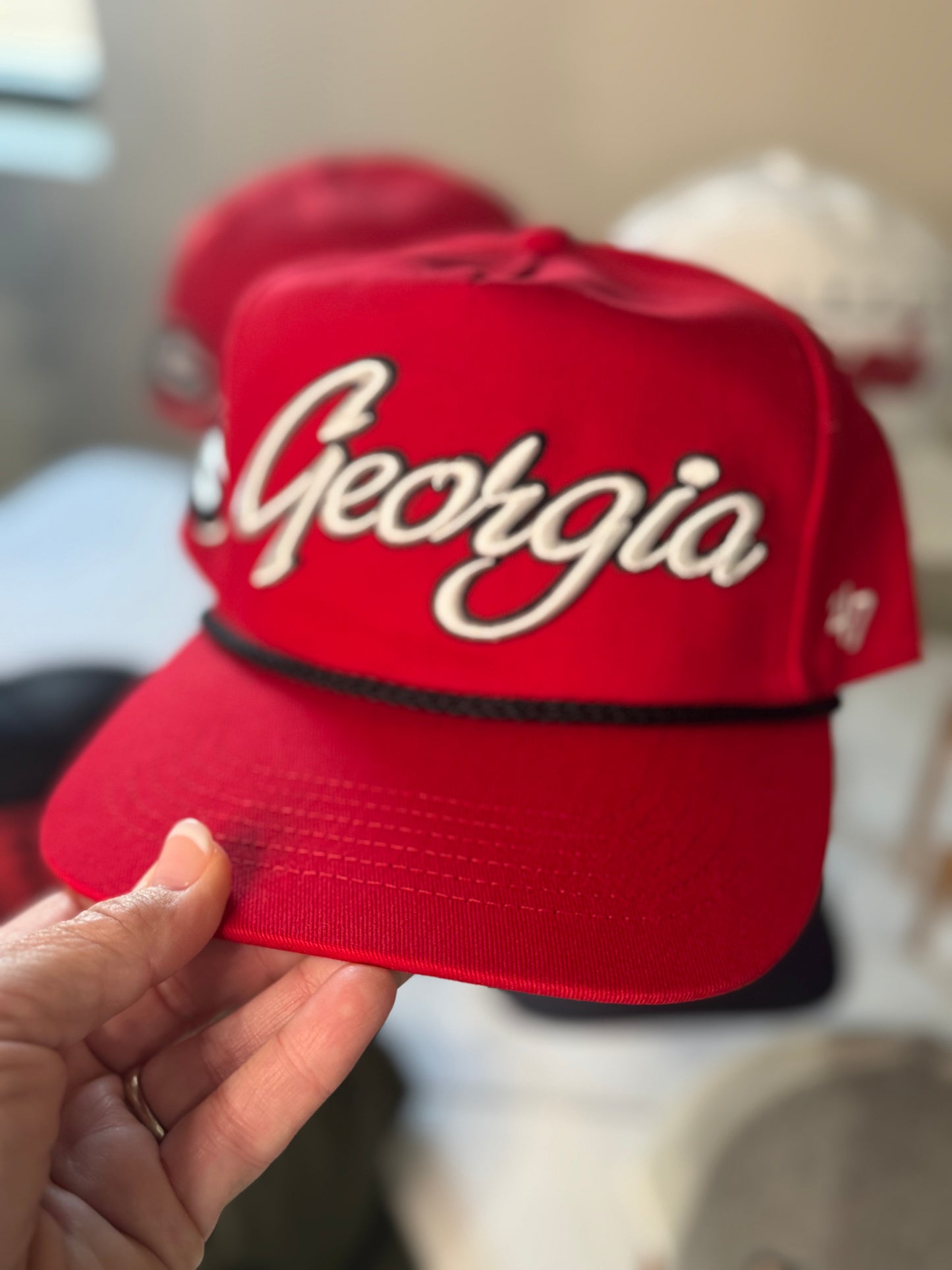 Georgia embroidered licensed hat with rope