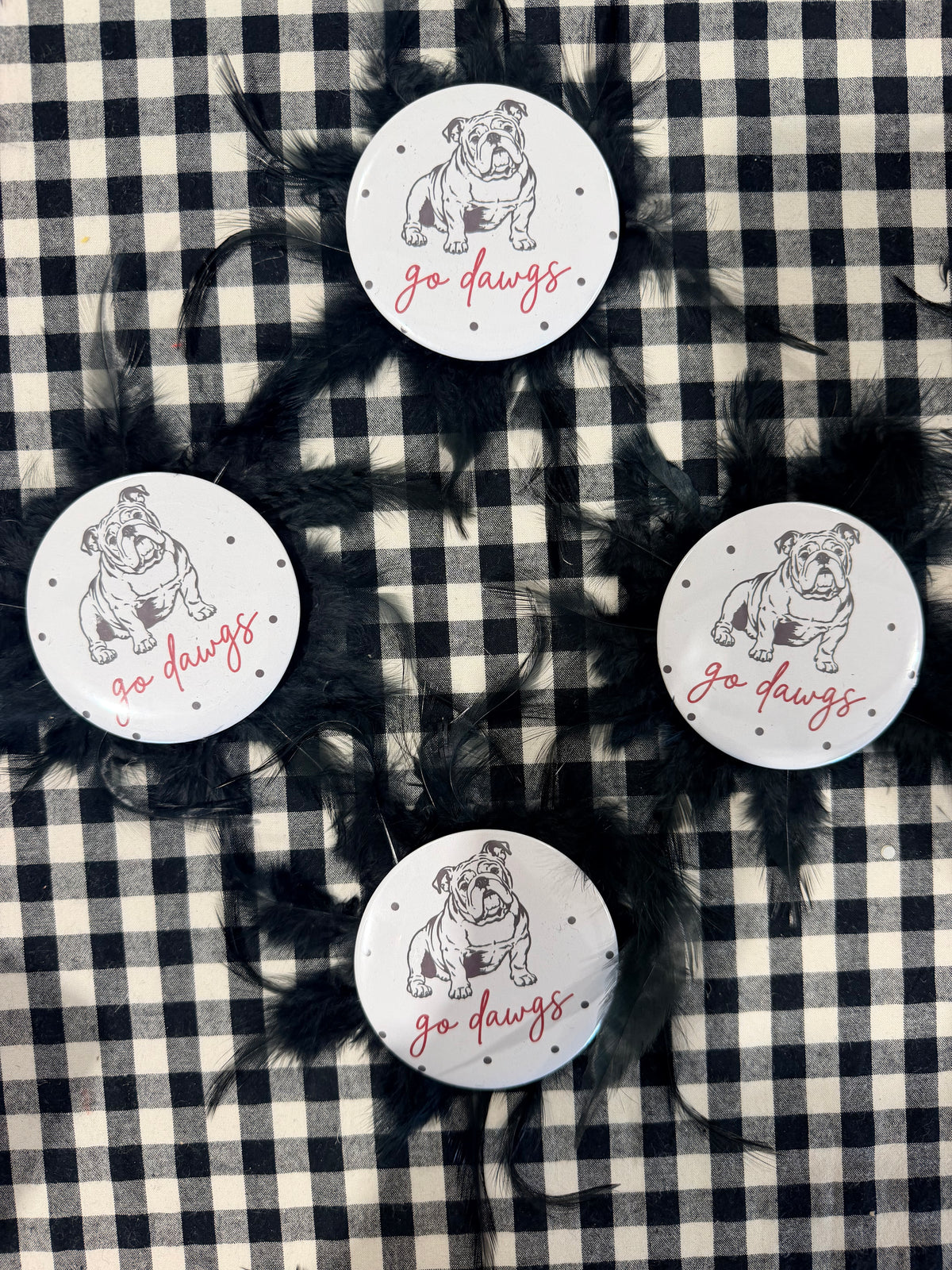 Feather game day buttons