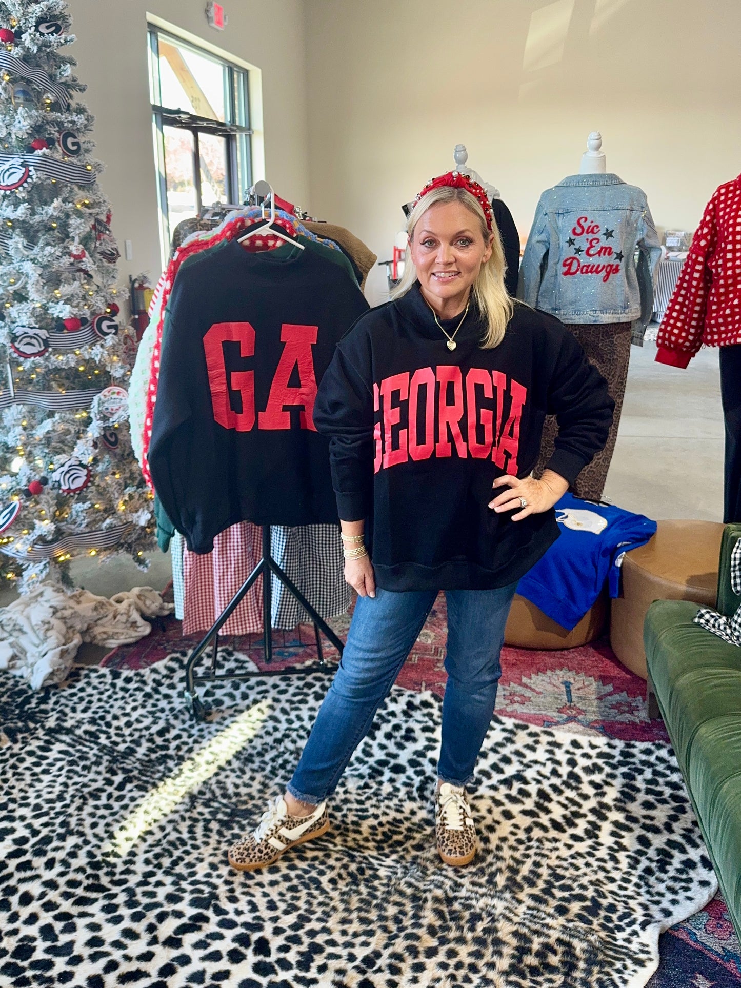 Black reversible mock neck Georgia