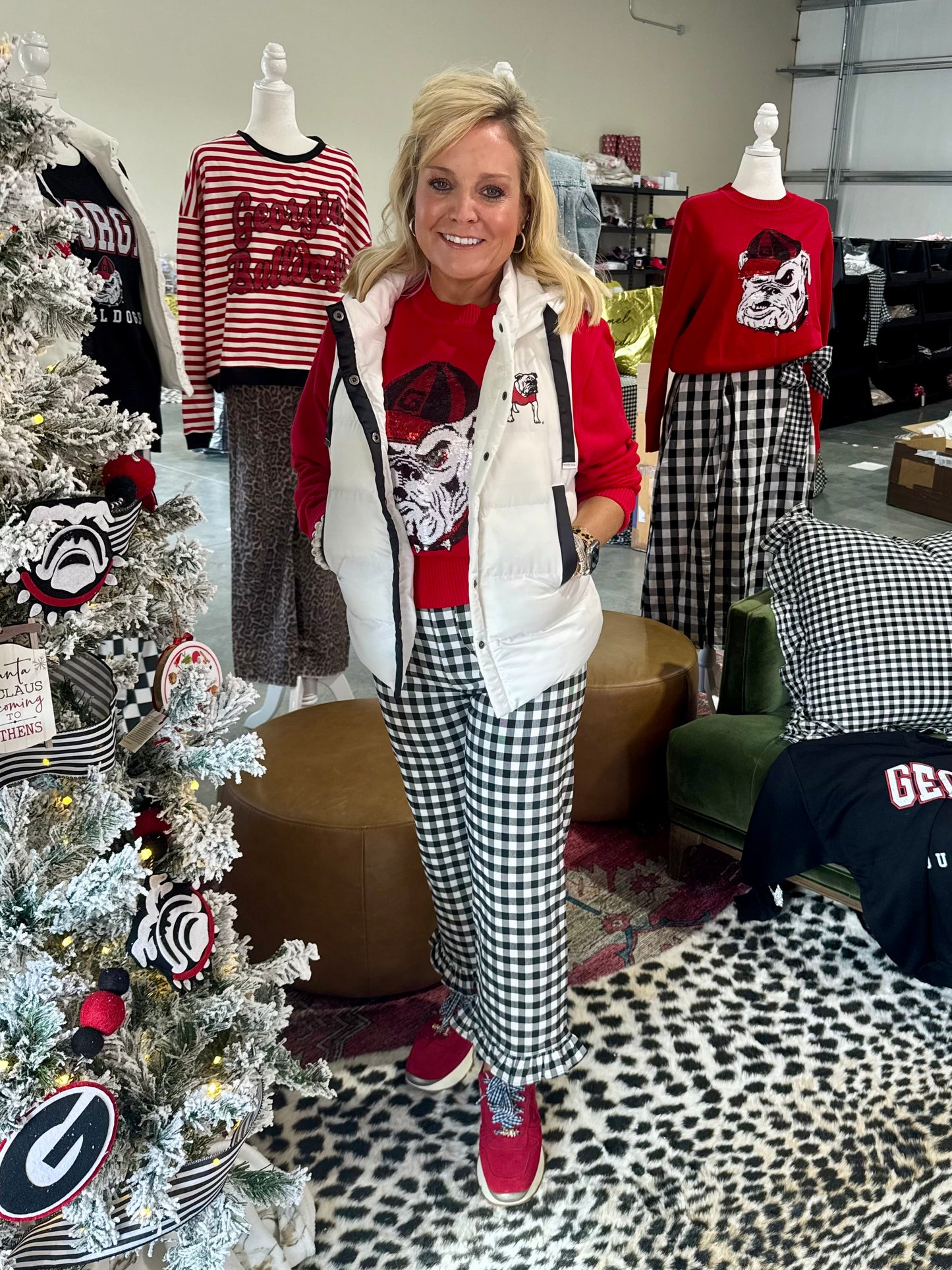 White puffer vest licesnsed